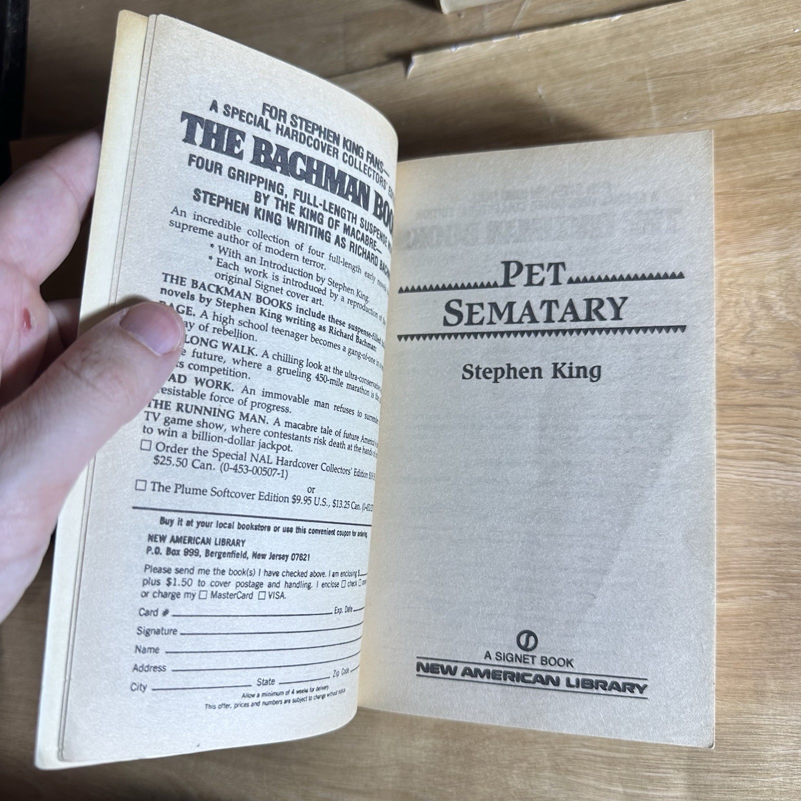 Pet Sematary Stephen King Signet Mass Market Paperback MMPB Book Horror Classic