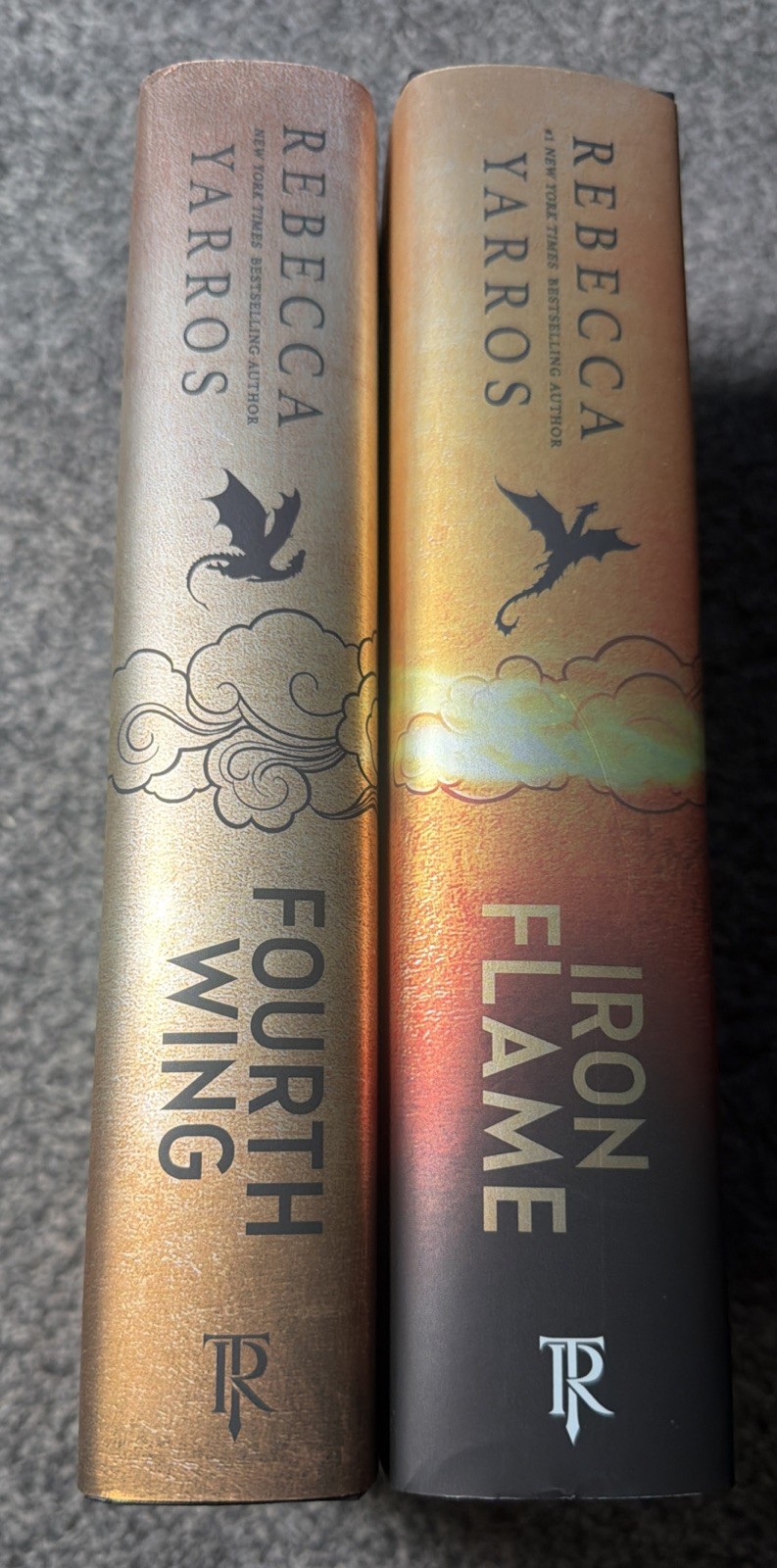 Fourth WIng & Iron Flame Set Rebecca Yaros Hardcover Dust Jacket