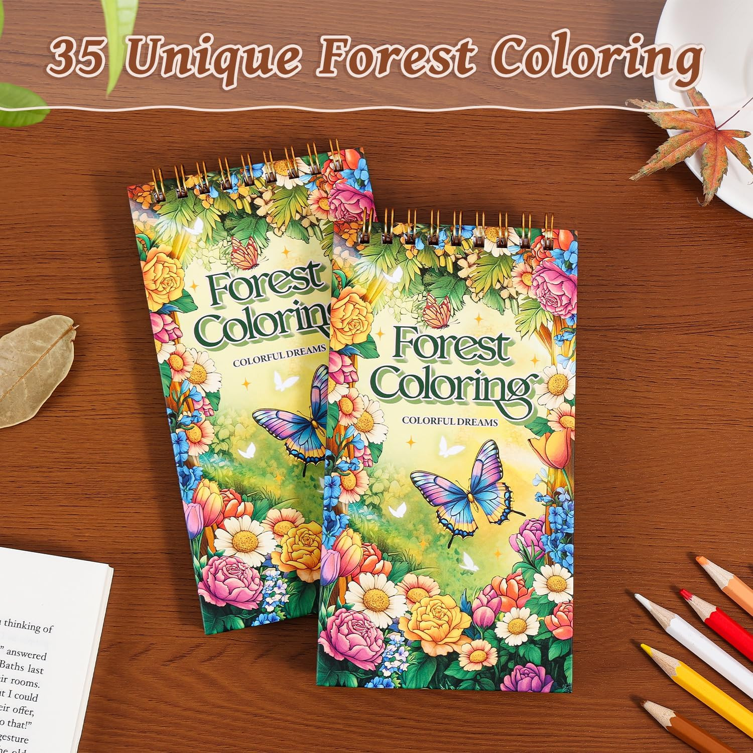 Mini Coloring for Women, 35 Pages Forest Dreams Small Coloring Books for Adults