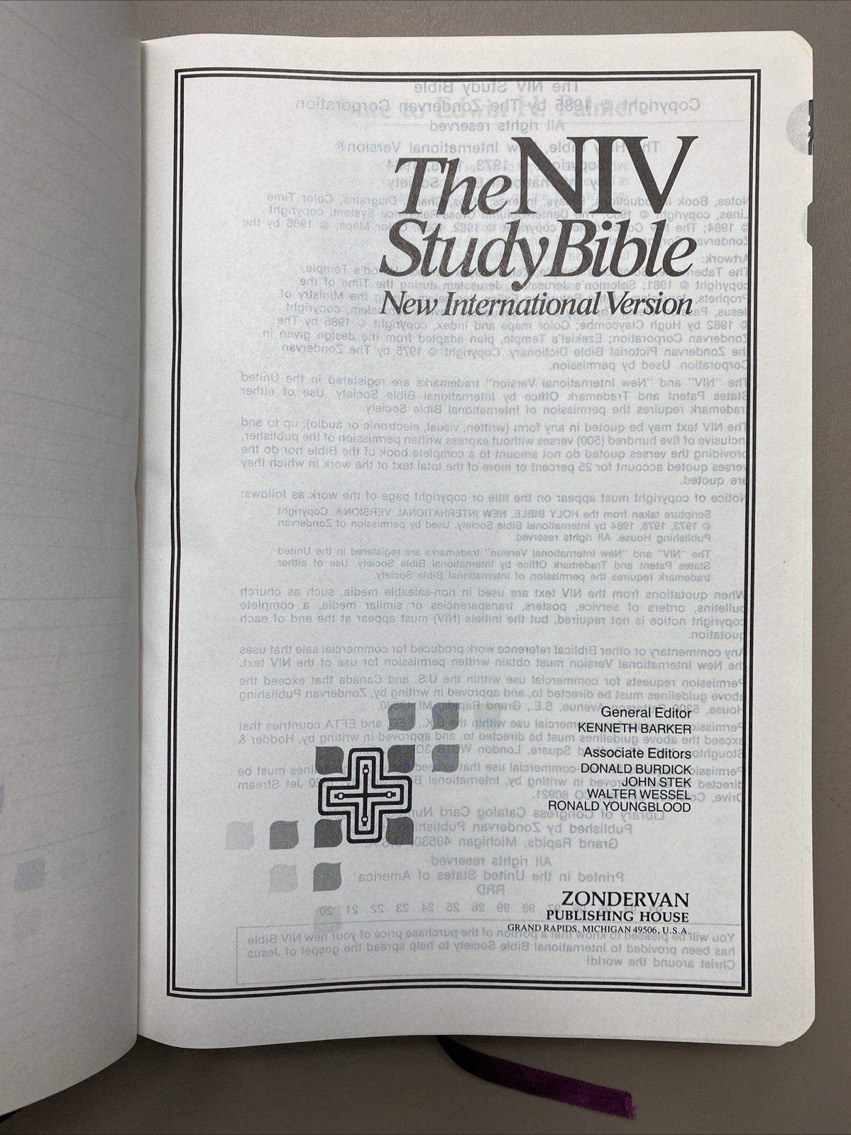 The NIV Study Bible Bonded Leather Red Letter Edition Zondervan 1985 Index Tabs