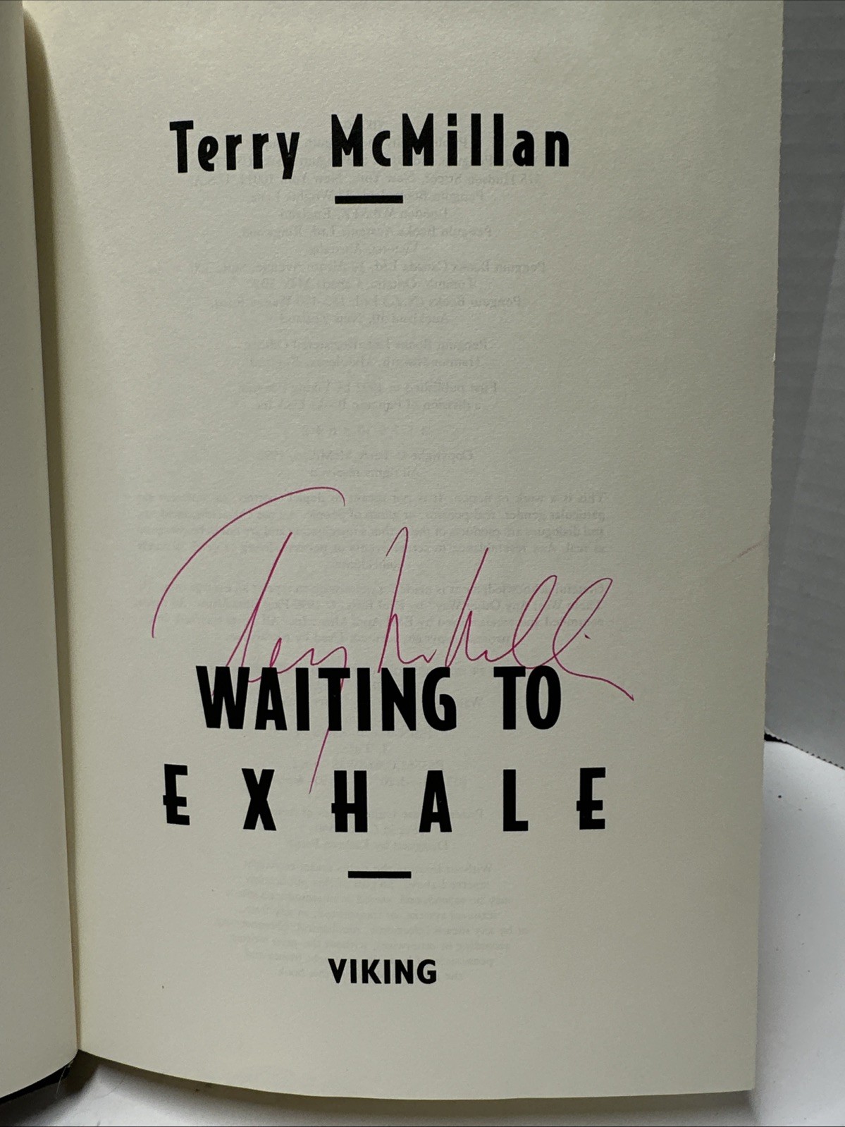 Waiting to Exhale by Terry McMillan SIGNED AUTOGRAPHED Hardcover W/ Dust Jacket