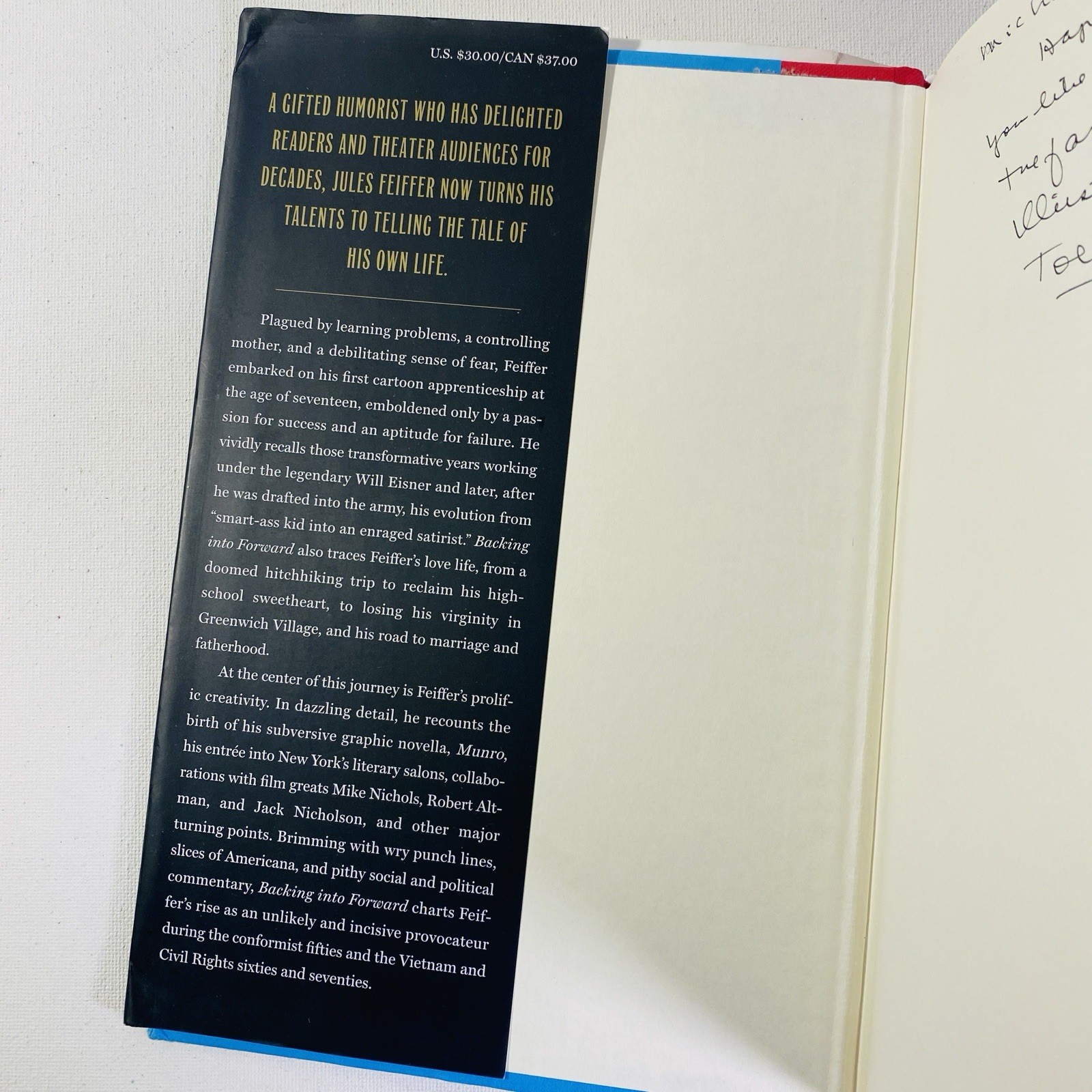 Backing into Forward A Memoir by Jules Feiffer 2010, Hardcover