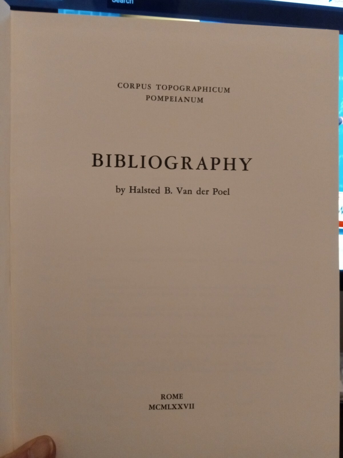 Corpus Topographicum Pompeianum Bibliography. Pars IV. Halsted