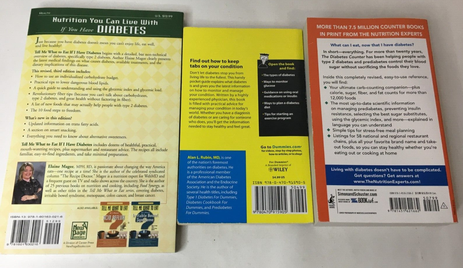 Lot of 9 DIABETES Guide Reference Books – Self Help – Health & Wellness