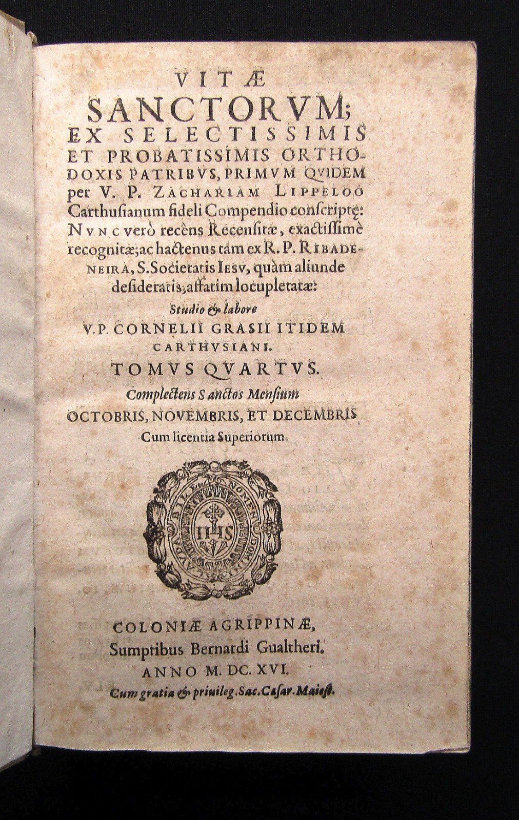 Lippeloo Zacharias Vitae Sanctorum Ex Selectissimis 1603-1603 Bd. 2-4 js