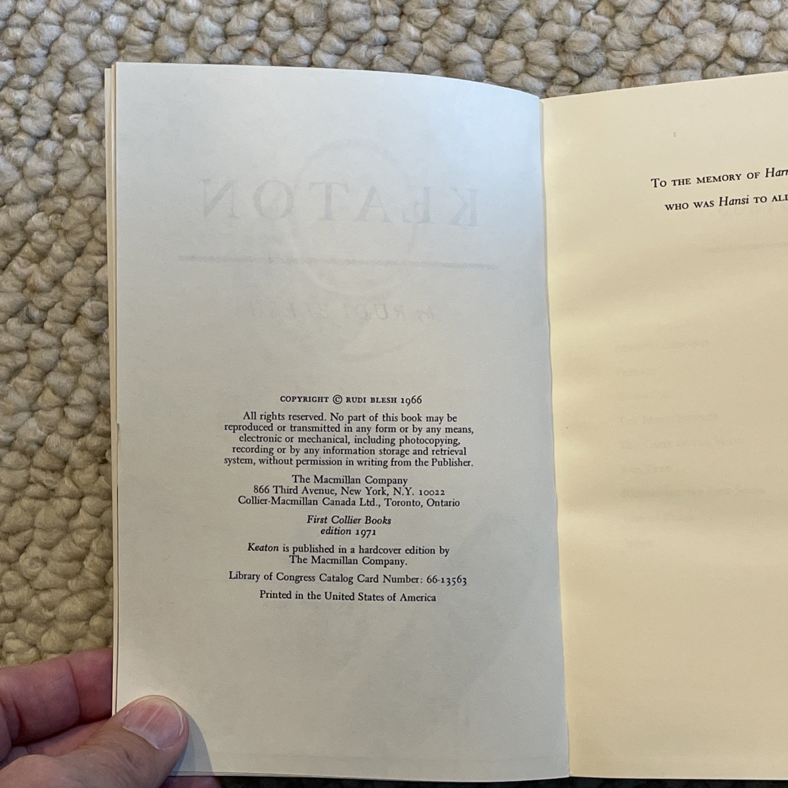 Keaton – Blesh, Rudi Collier Books paperback Book