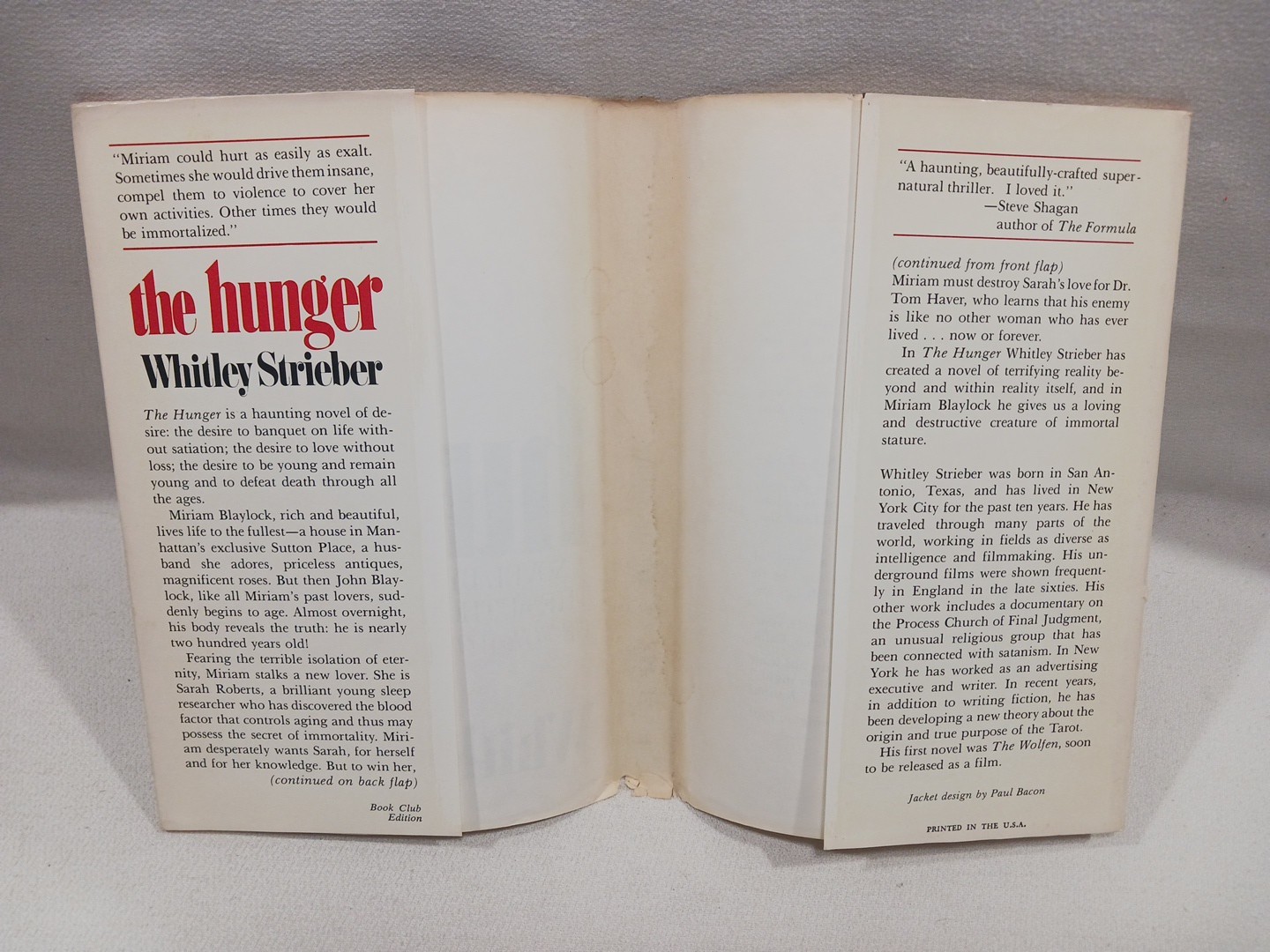 The Hunger + Night Church Whitley Strieber BCE Hardcover Vintage Horror Vampires