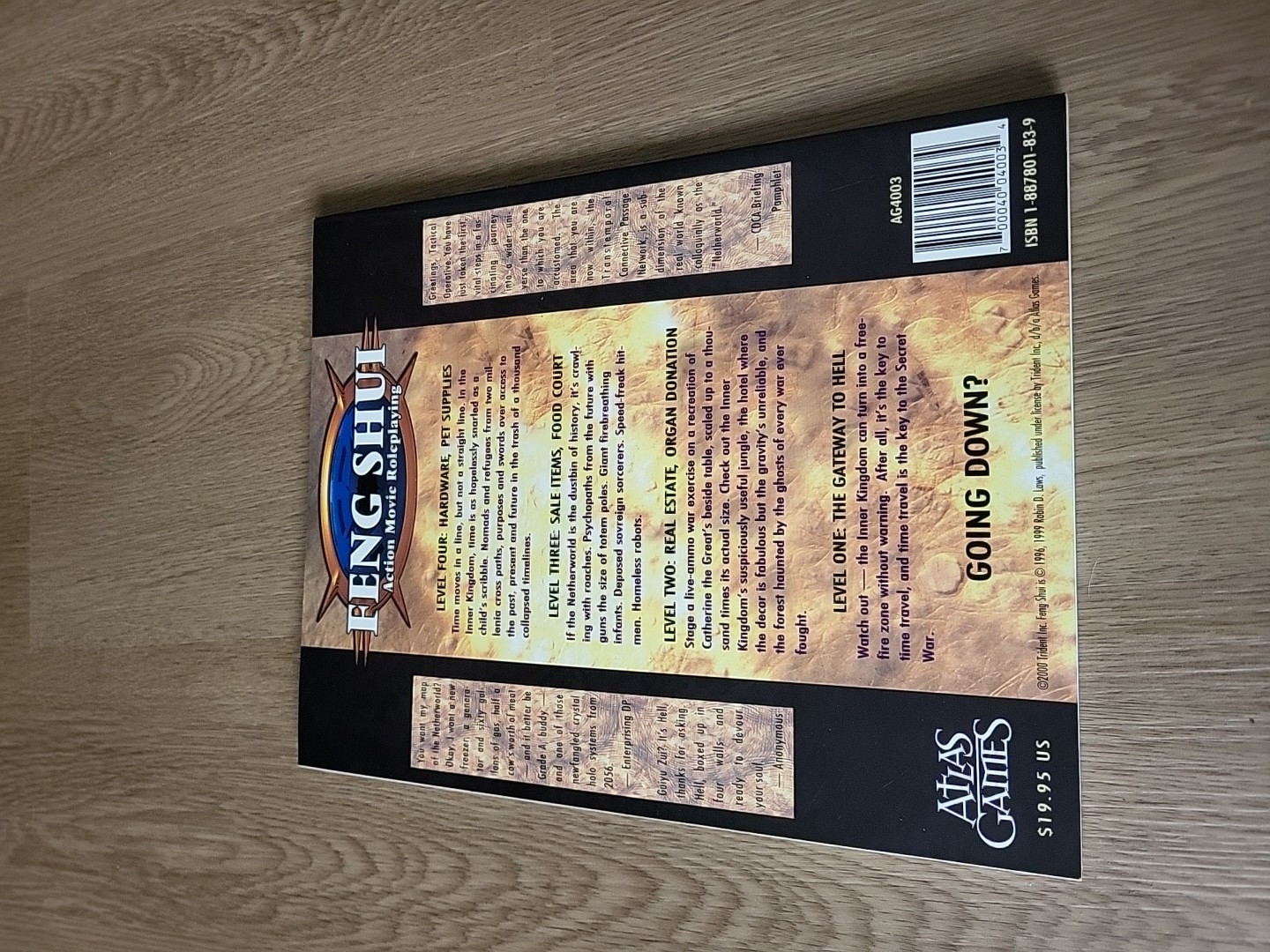 Atlas Games Feng Shui Elevator to the Netherworld RPG Sourcebook SC