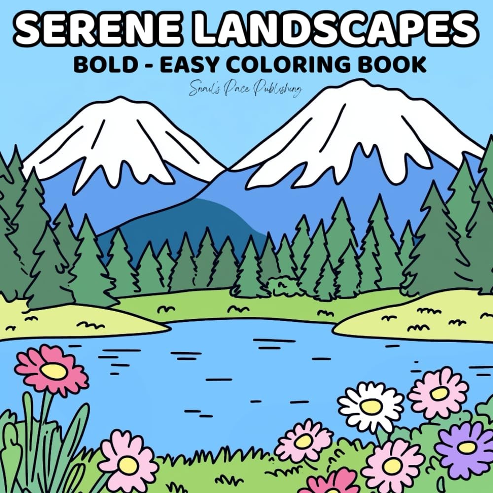 Serene Landscapes Coloring Book for Adults and Teens Featuring Nature Scenes