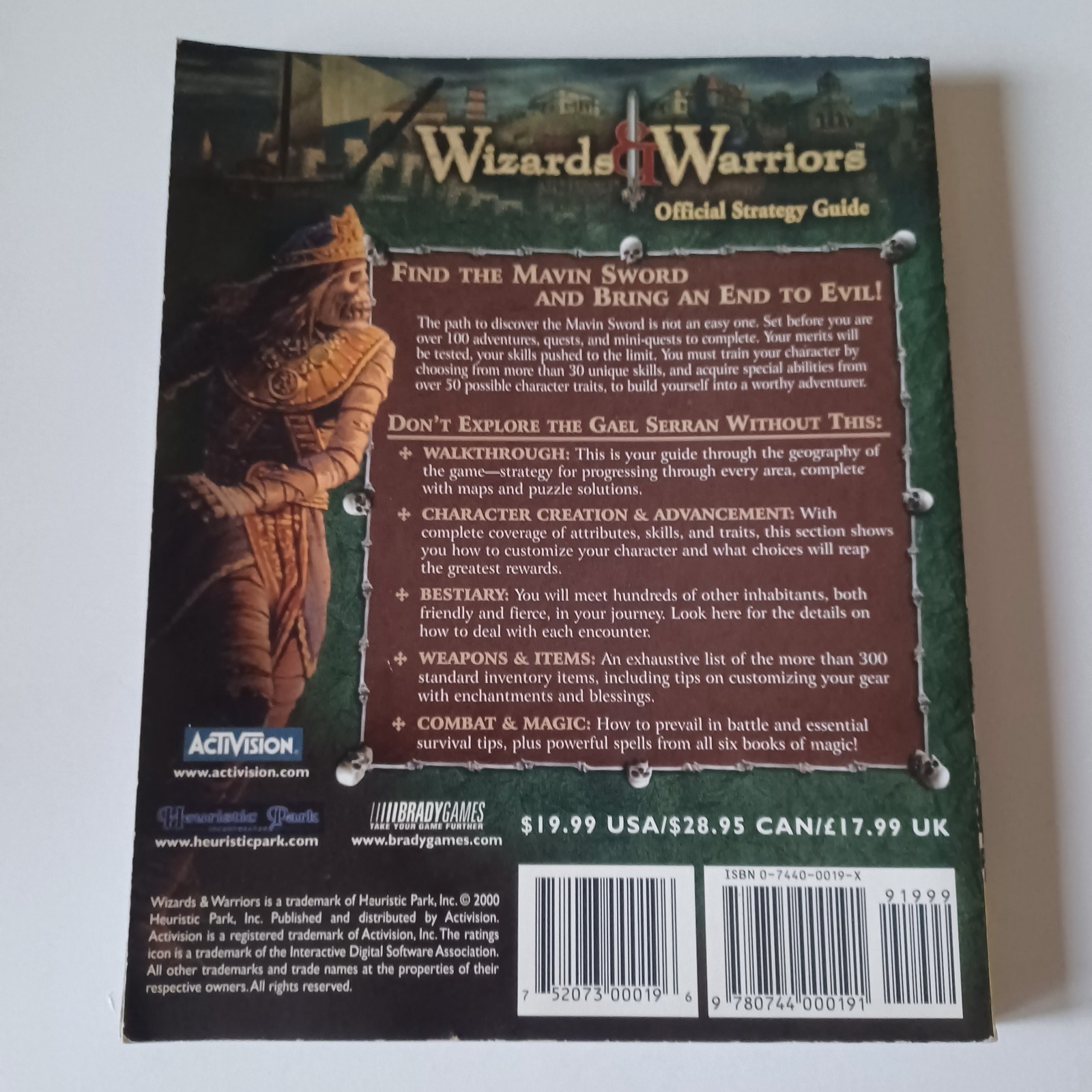 Wizards & Warriors Official Strategy Guide Book Bradygames Secrets Maps