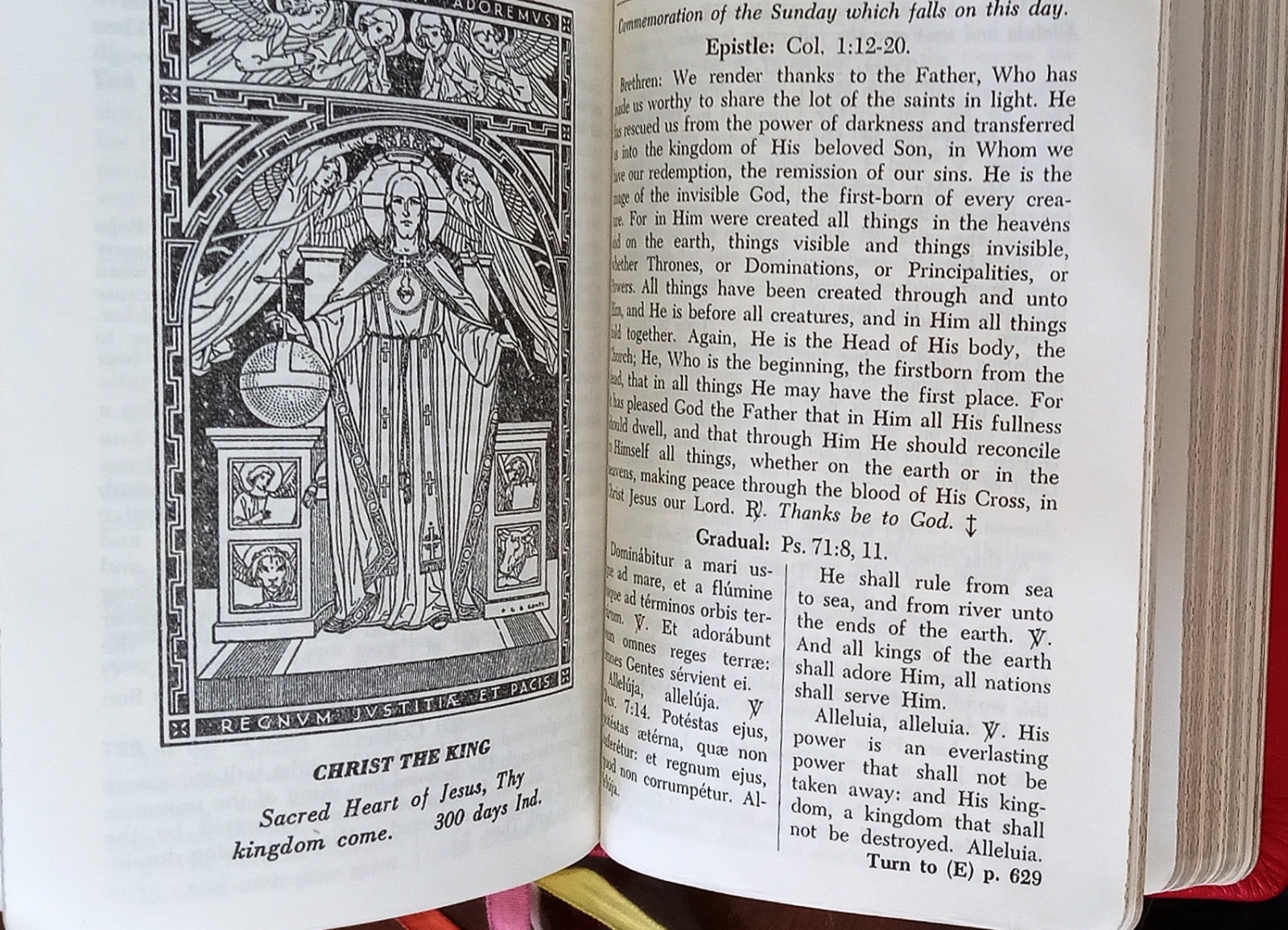 ANTIQUE CATHOLIC LATIN ENGLISH MISSAL; FINE BINDING; TLM BRIGHT GILT; CA.. 1960