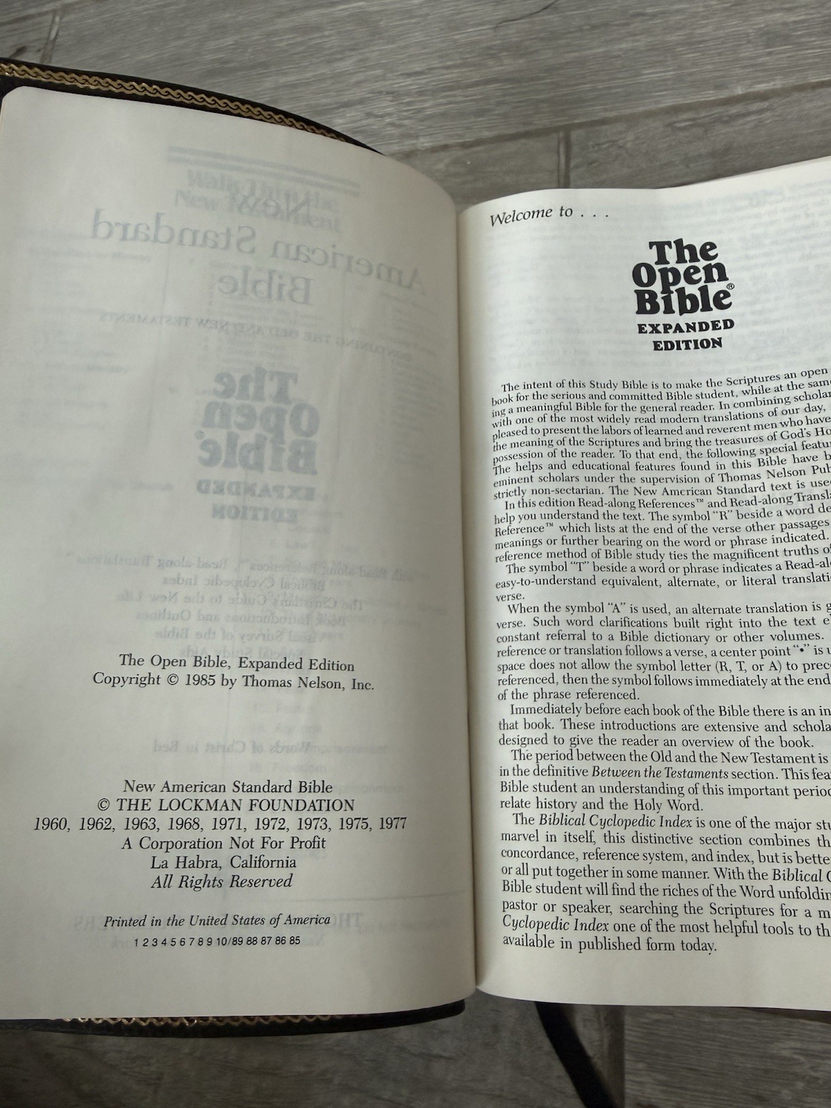 ✝️ NASB Open Bible Expanded Edition Walk Thru The Bible Leather Red Letter 1985