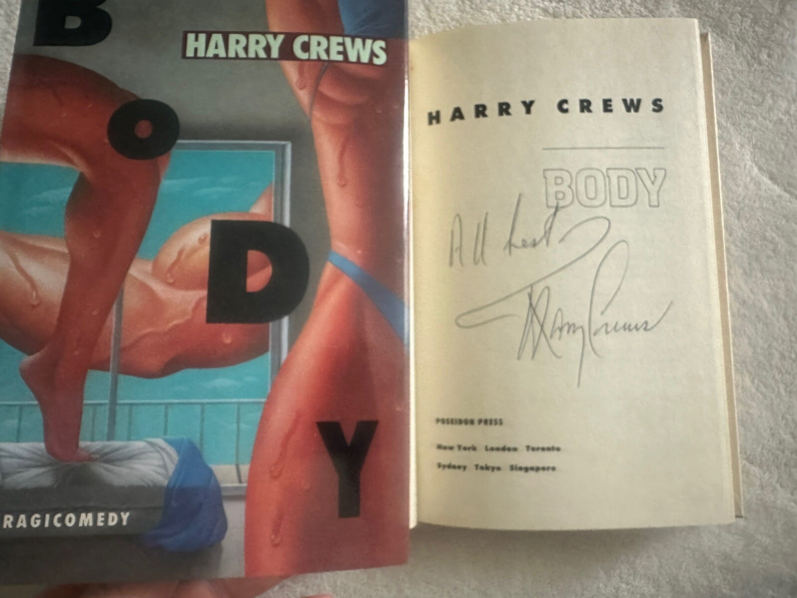 Signed 1st/1st BODY by Harry Crews (1990 hardcover)