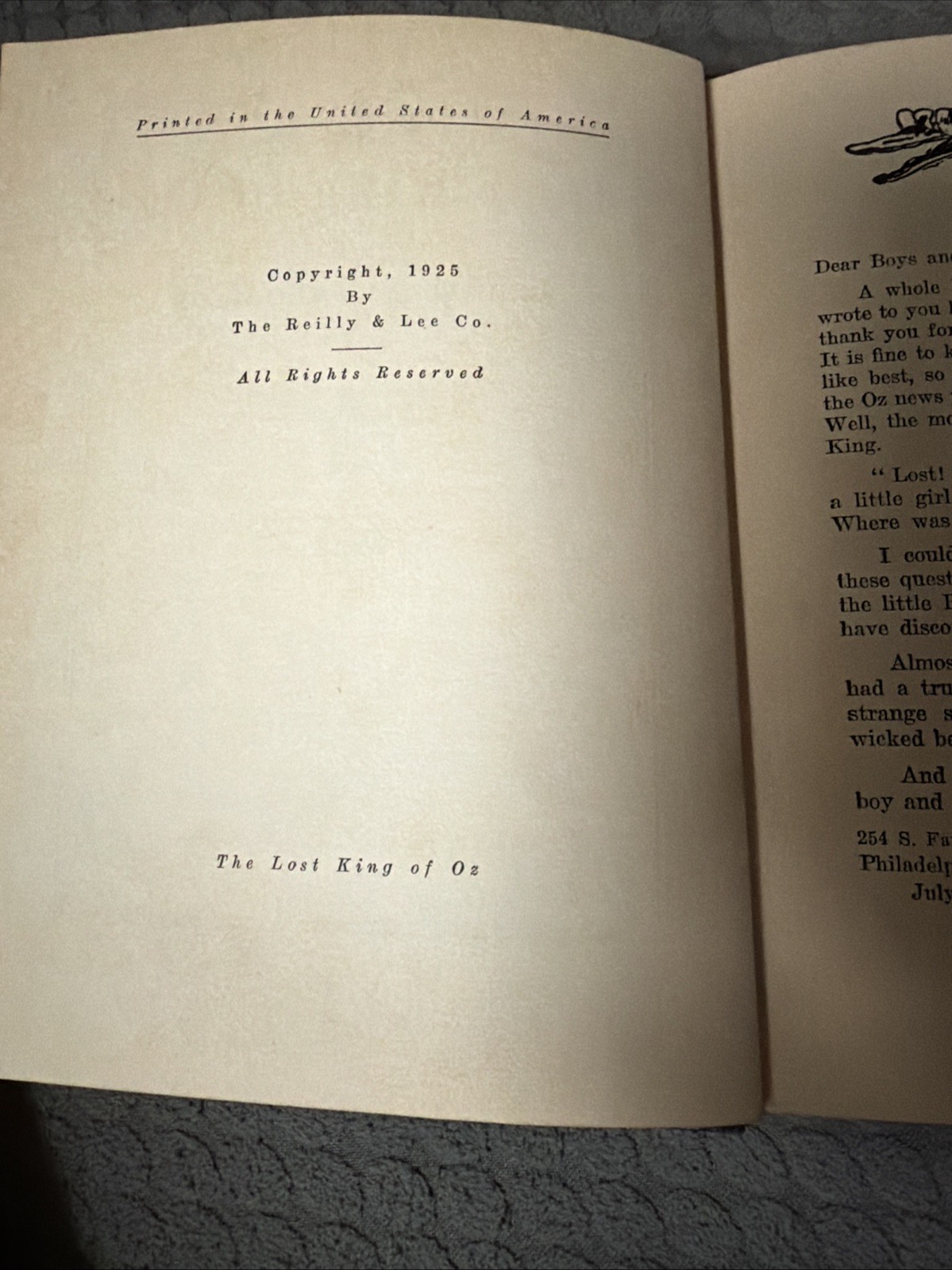 THE LOST KING OF OZ by Thompson, Ruth Plumly and L. Frank Baum 1925 Color Prints