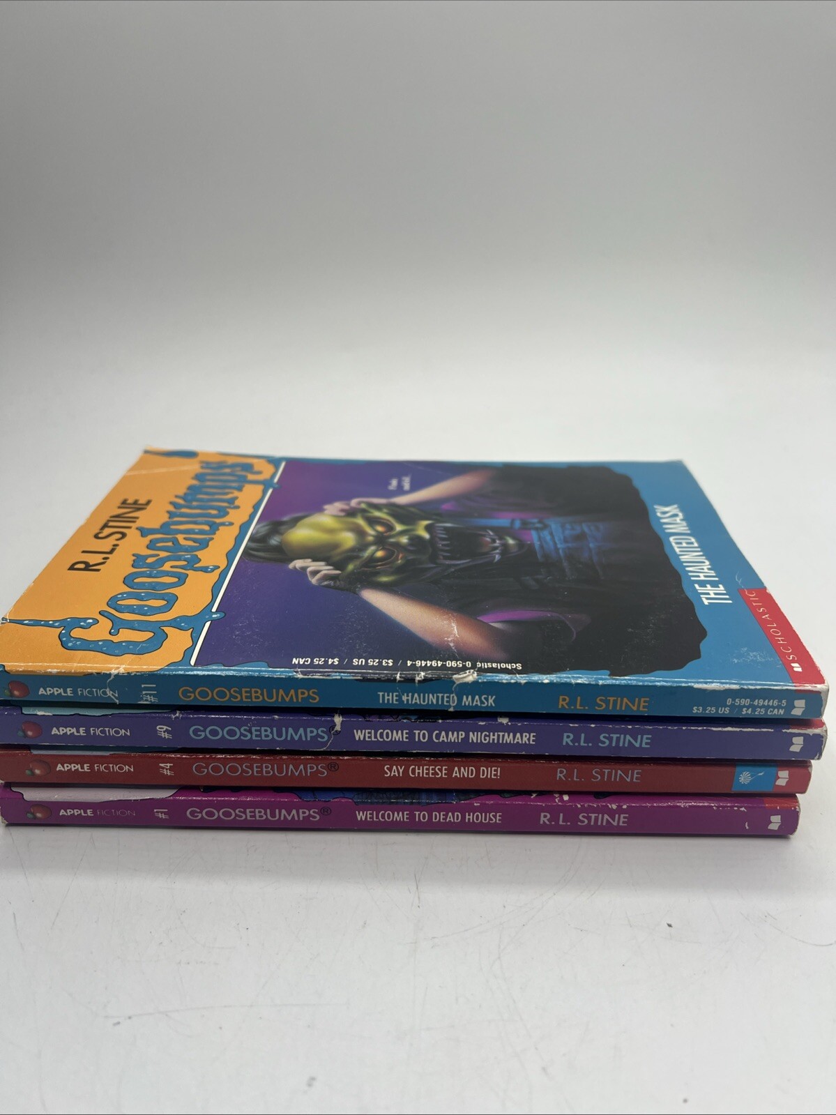 Lot of 4 Scholastic Goosebumps Paperback Books # 1,4,9,11 Parachute Press Vtg