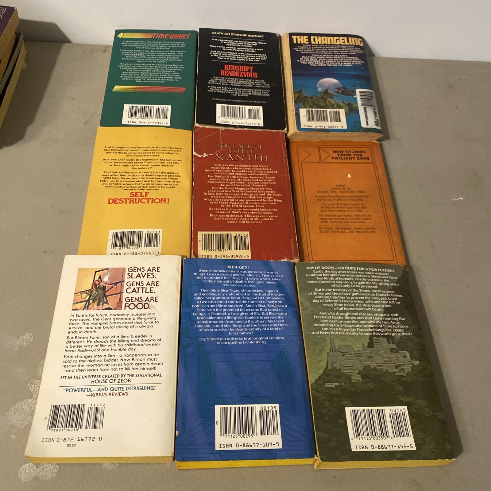 Lot of 9 Misc Vintage Sci-Fi- Fantasy Paperback Books Anthony, Lichtenberg, More