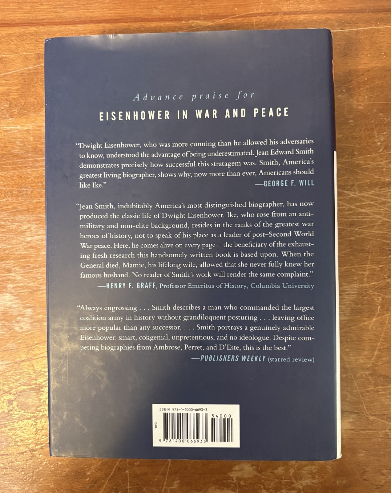 Eisenhower in War & Peace Jean Edward Smith HC 2012 WWii Biography