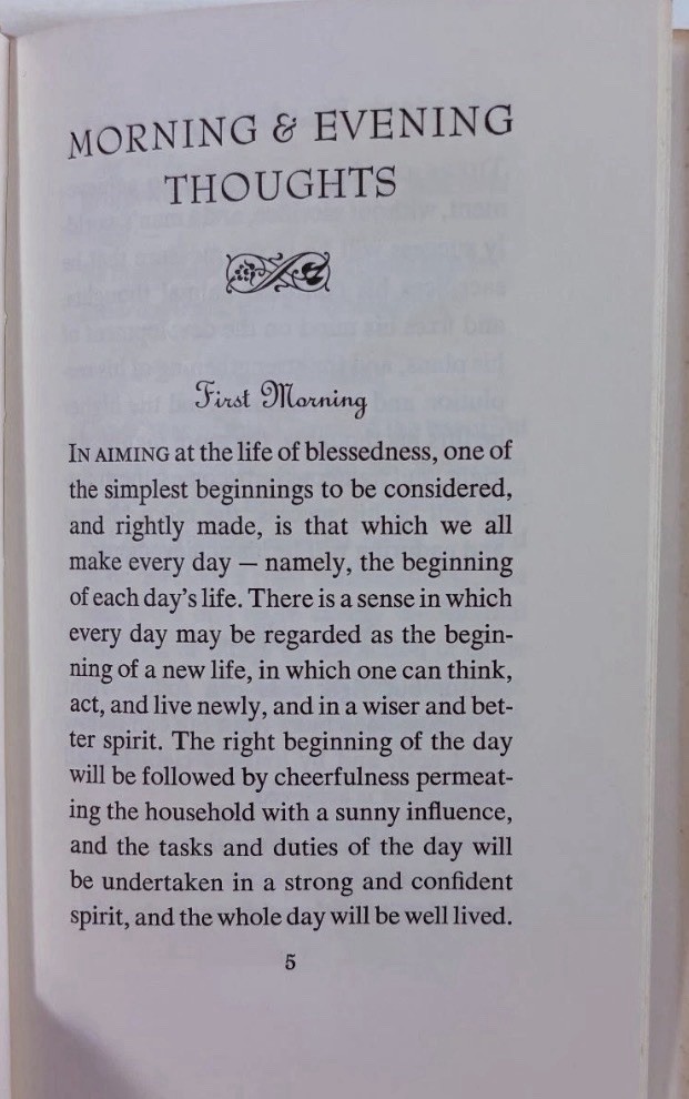 Vintage 1966 MORNING AND EVENING THOUGHTS – James Allen – Peter Pauper Press