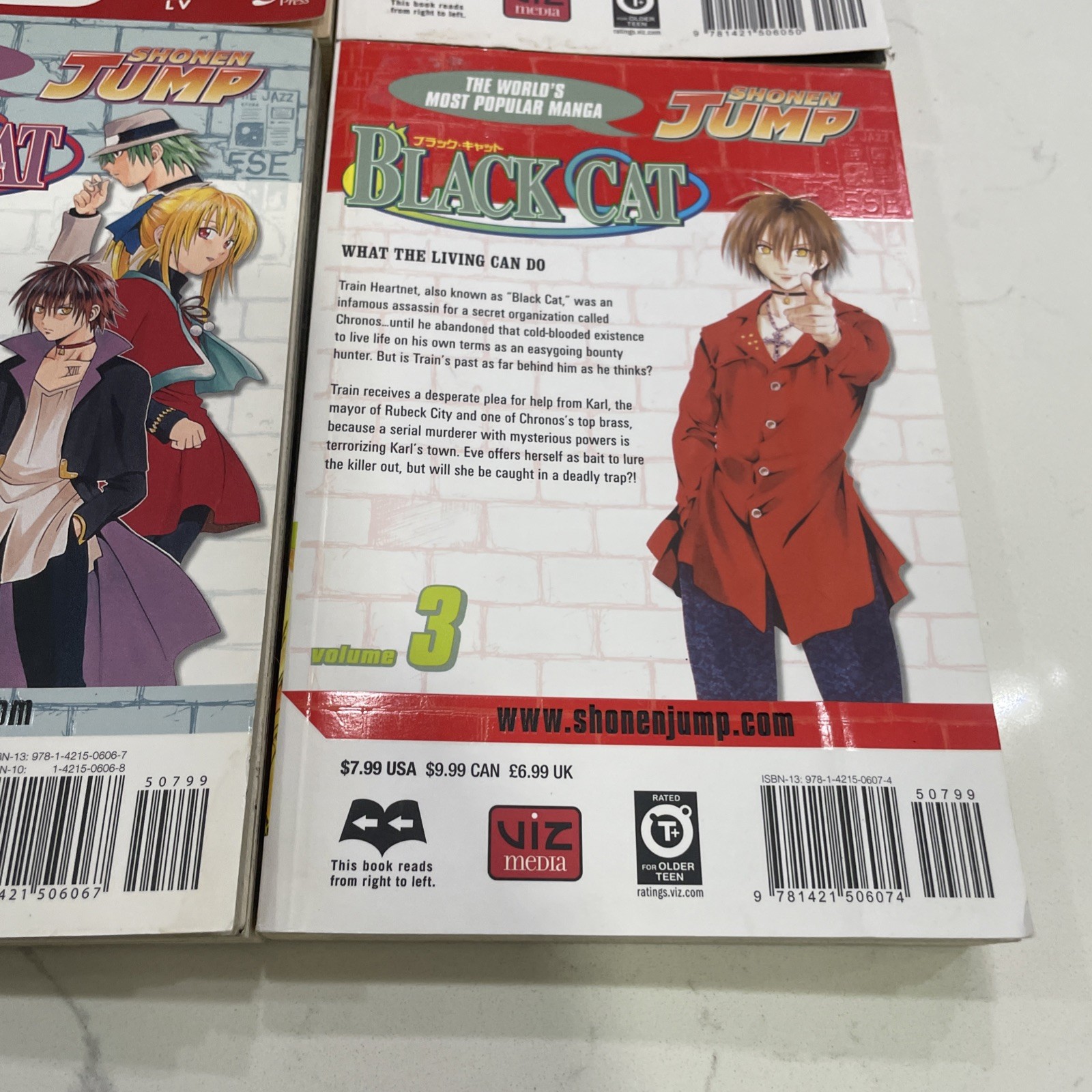 Black Cat Manga Vol 1, 2, 3 Cat Vol 1 English Kentaro Yabuki Shonen Jump Lot 4