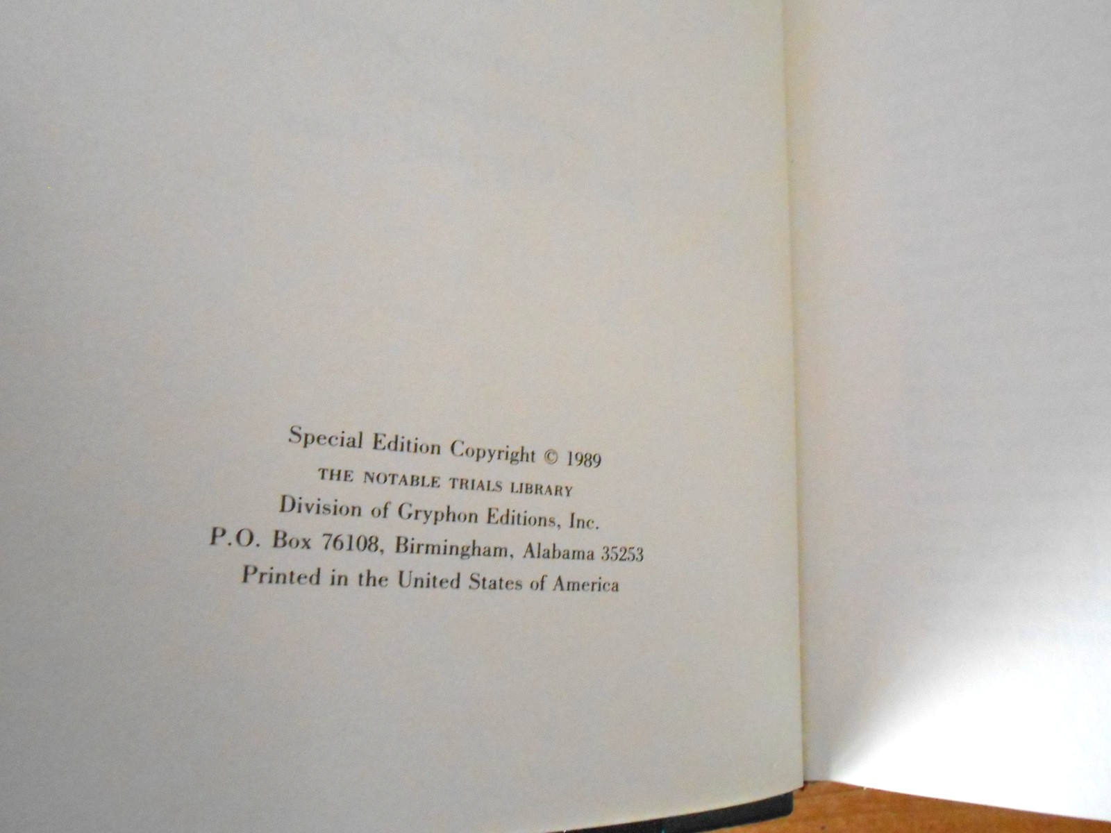 Notable Trials THE ASSASSINATION OF PRESIDENT LINCOLN 1989-1/4 Leather HC VGC-LN