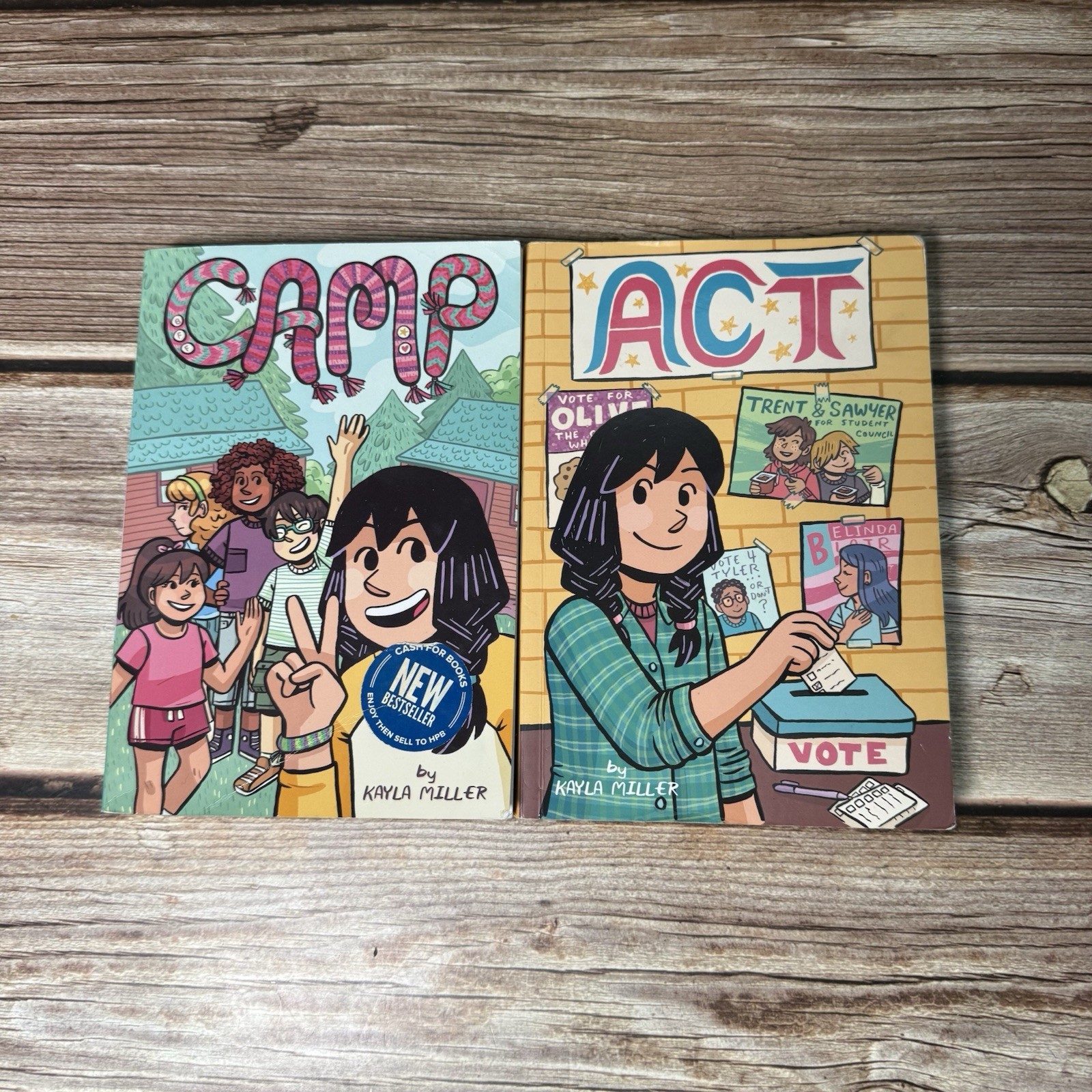 Kayla Miller Book Lot Of 2 – Act, Camp VGC Graphic Novel