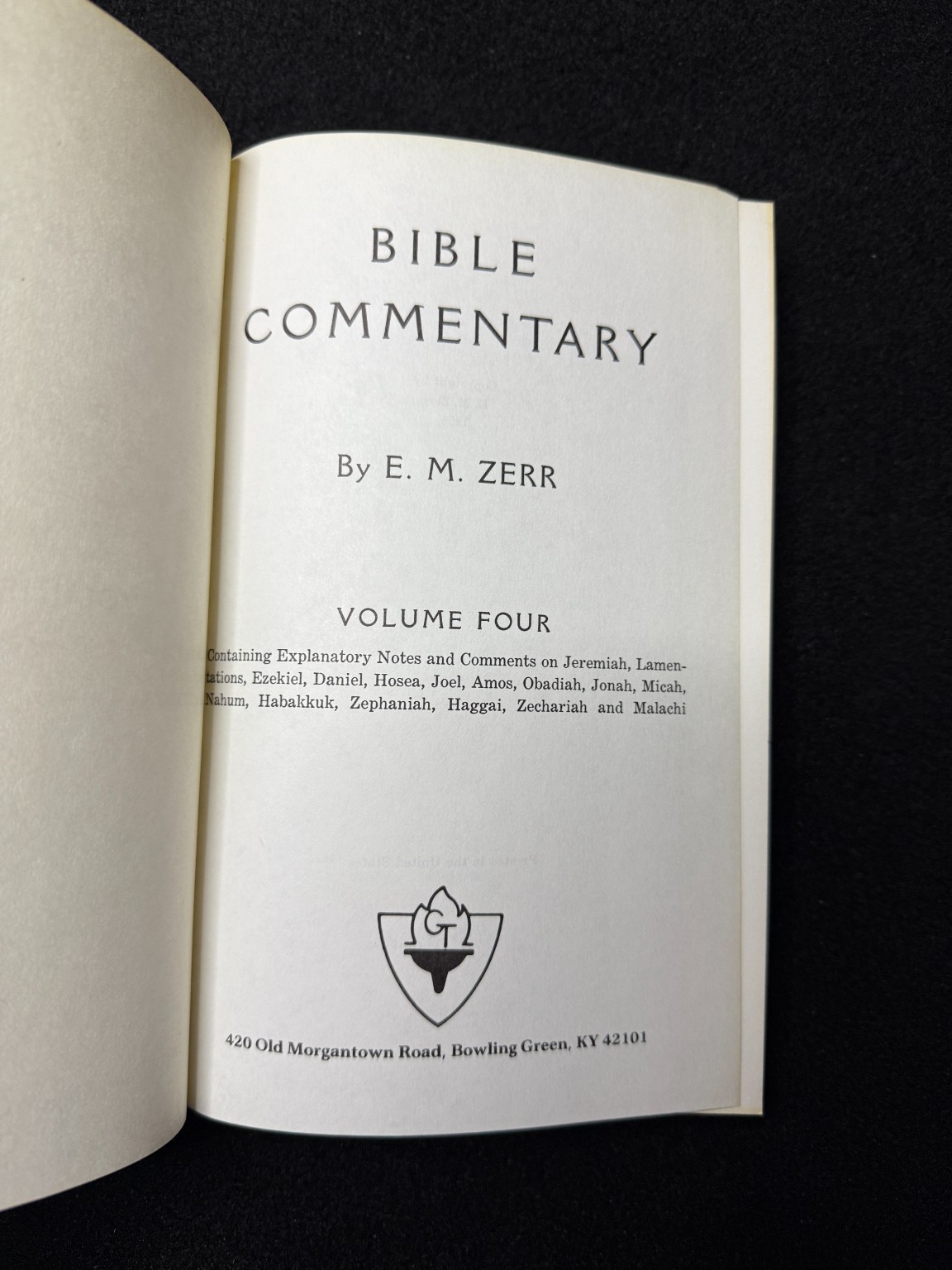 Bible Commentary Vol 4 E.M. Zerr 1955 Old Testament Prophets Hardcover