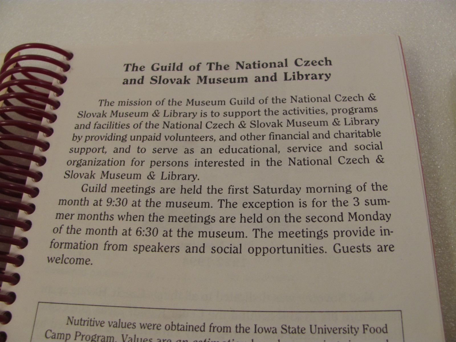 Czech Slovak Museum Cook Book Cedar Rapids Iowa Kucharka Traditional Recipes 250