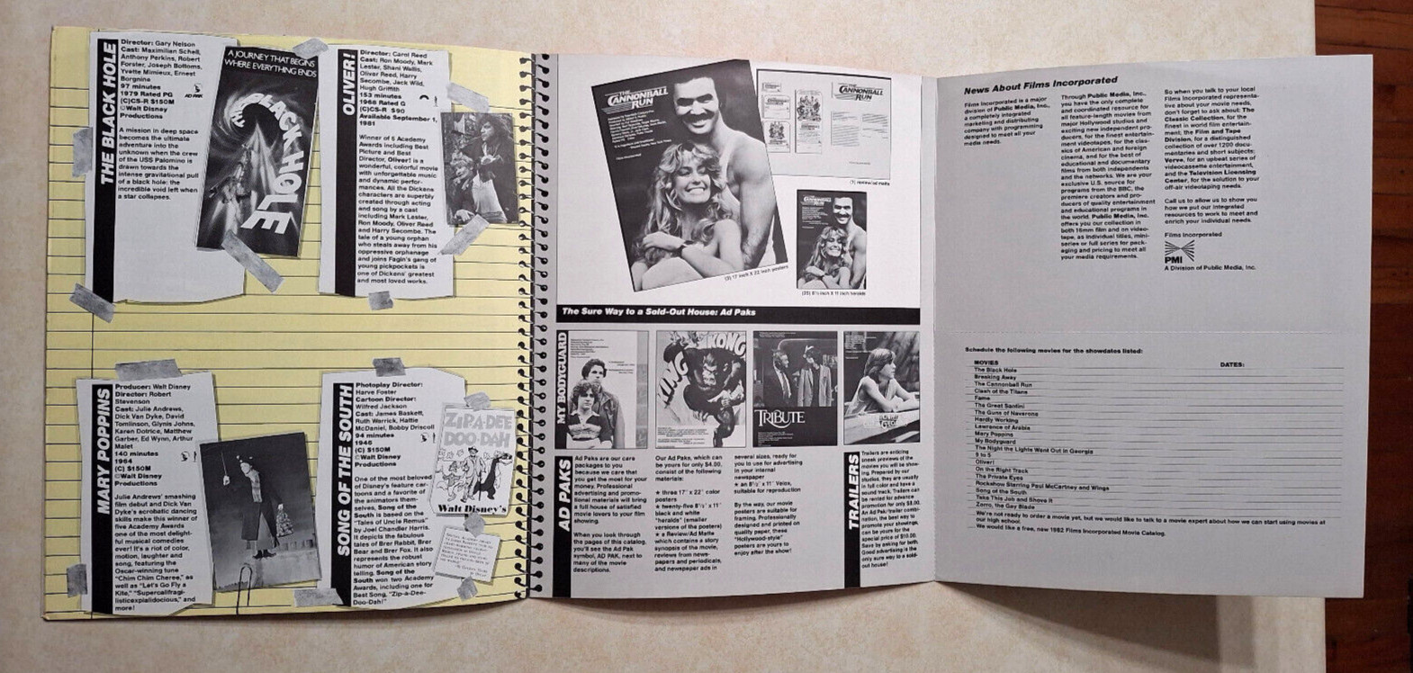 Films Incorporated Catalog 1981-1982 16mm Films High School Movie Notebook