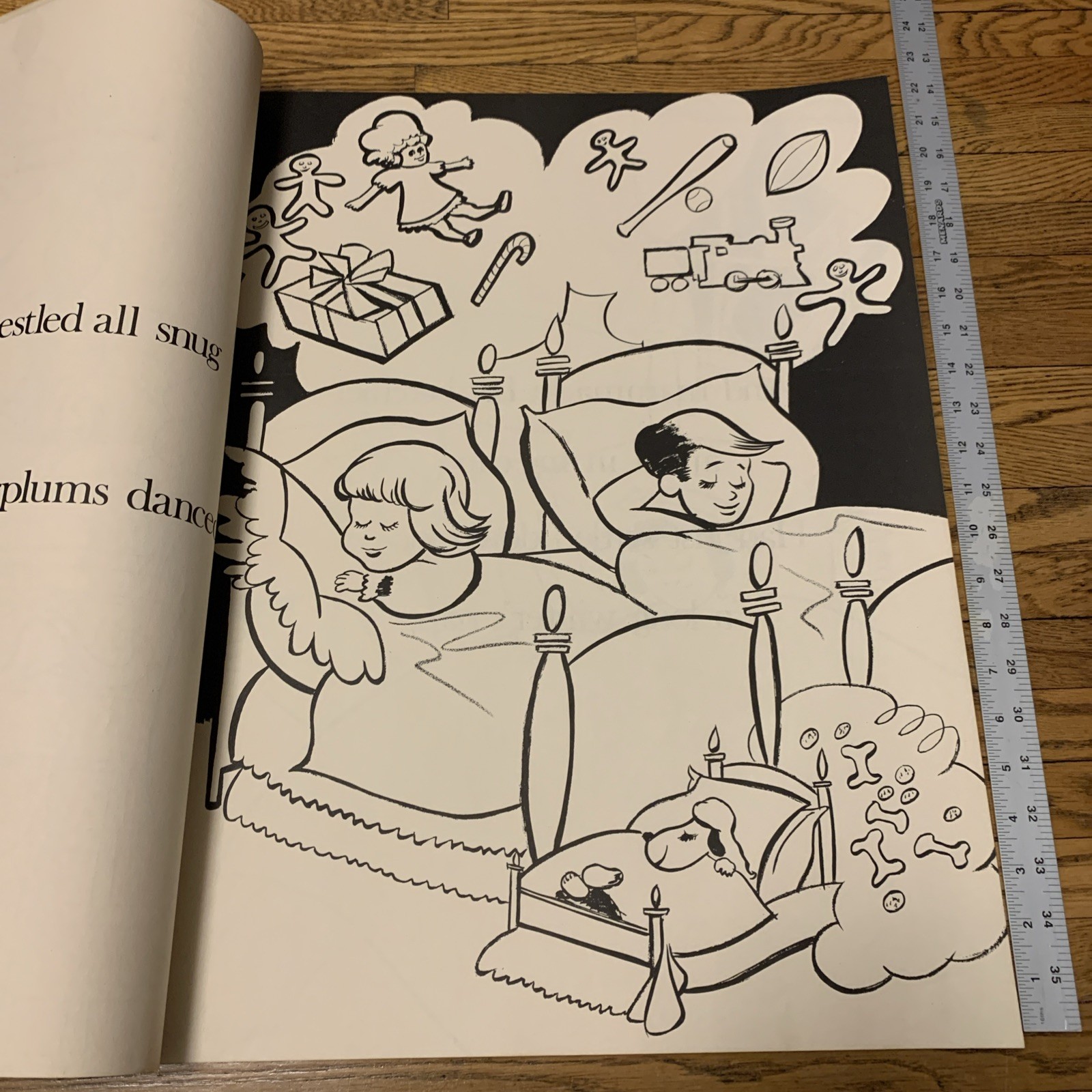 Vintage 1974 The Night Before Christmas Story Coloring Book Giant Size