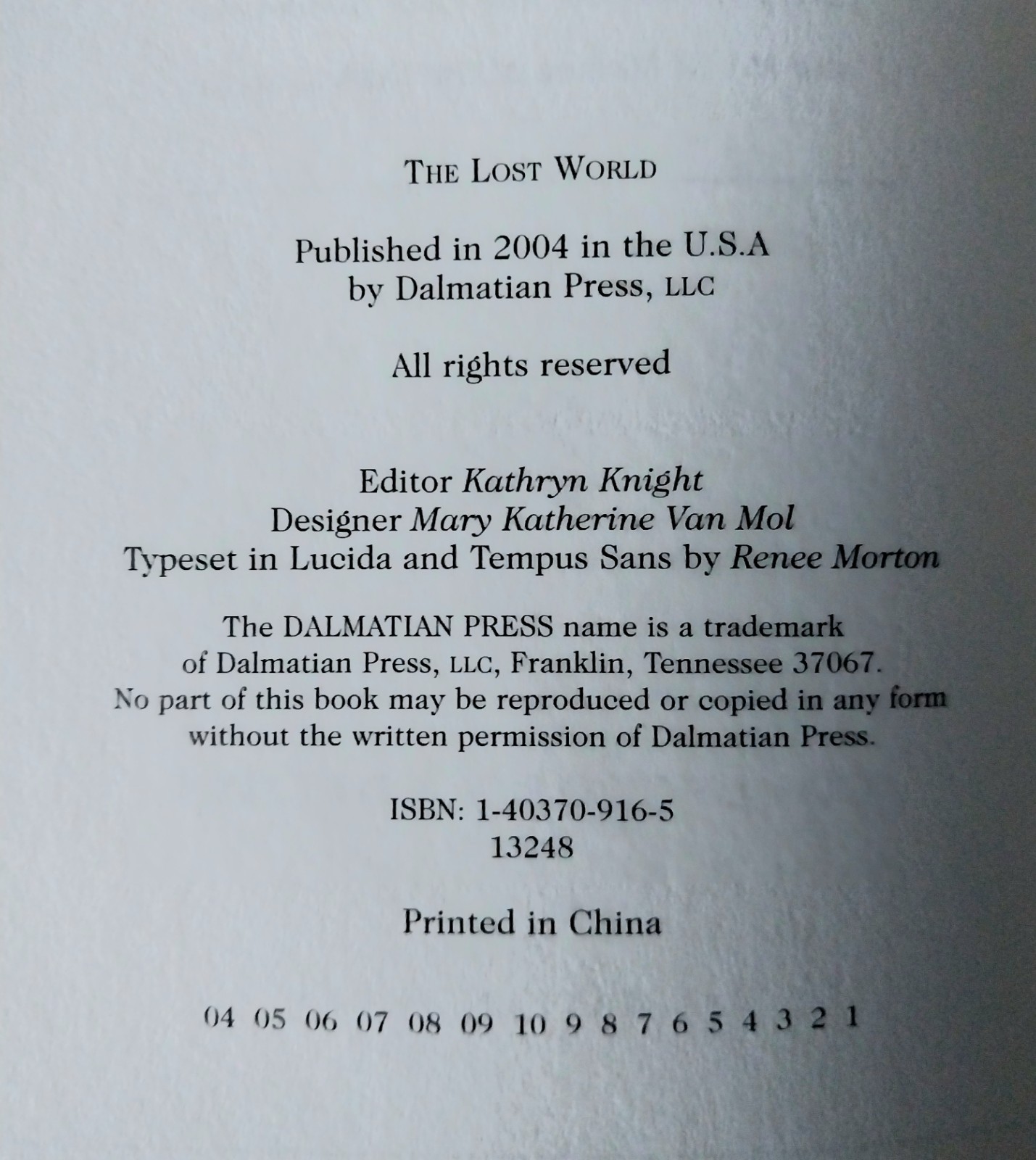 Arthur Conan Doyle – The Lost World – Dalmatian Press Collector’s Edition 2004