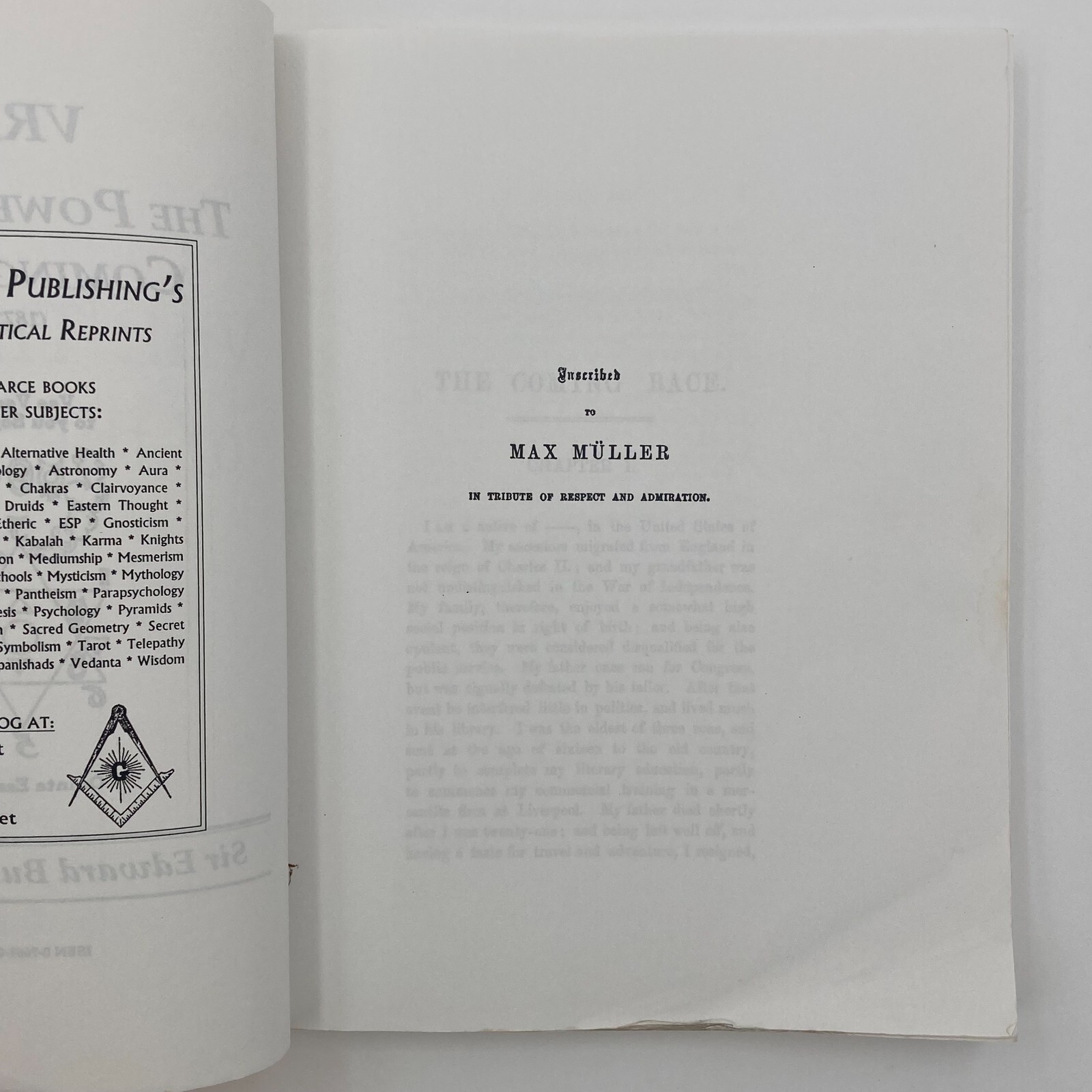Vril The Power of the Coming Race Sir Edward Bulwer Lytton PB Kessinger Reprint
