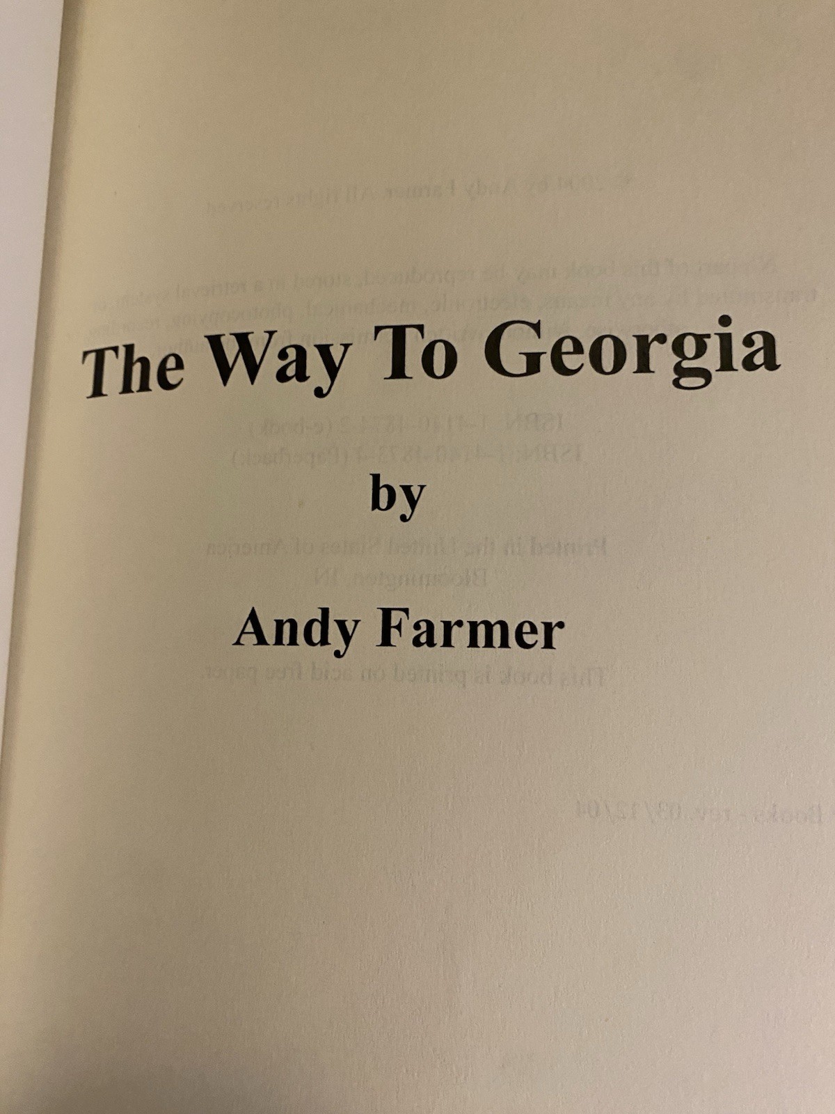 Way to Georgia by Andy Farmer (2004, Trade Paperback)