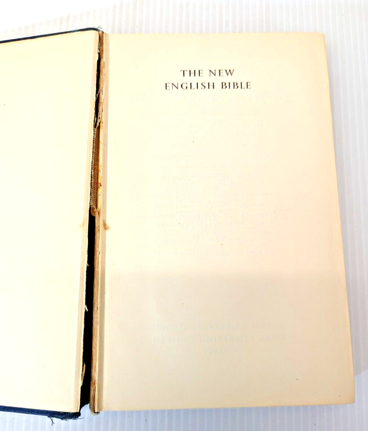 The New English Bible New Testament 1961 Oxford Press Cambridge Hardcover 6×9.25