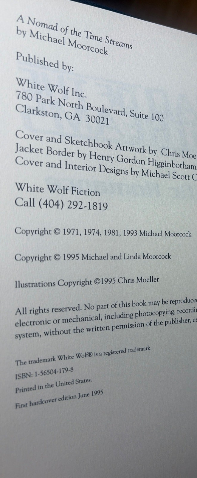 Michael Moorcock – A Nomad of the Time Streams, NEW 1st Ed. HC/DJ. Mint Cond.