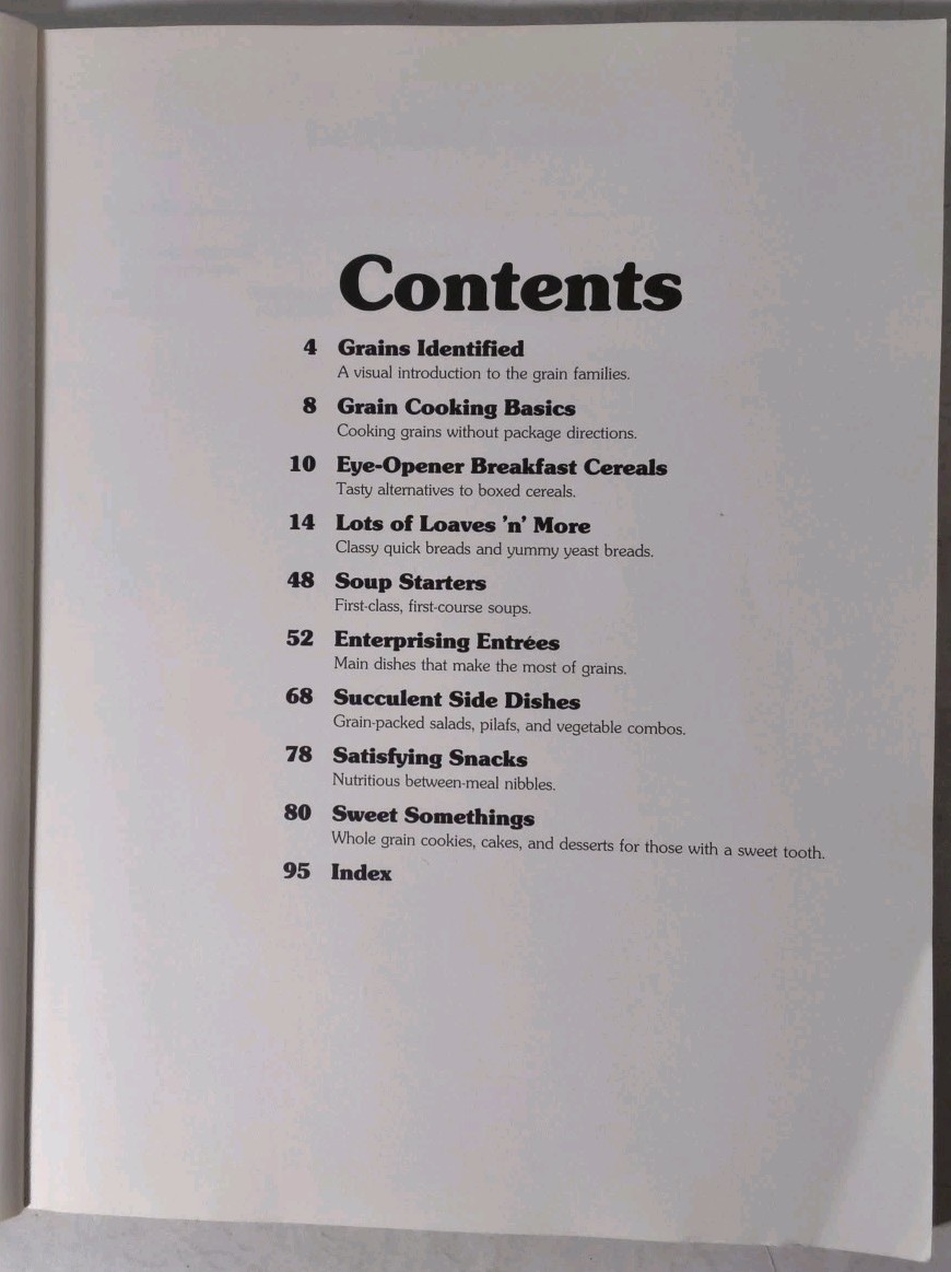 Better Homes & Gardens Cooking With Whole Grains: 1984 Meredith Corp. SC – NICE