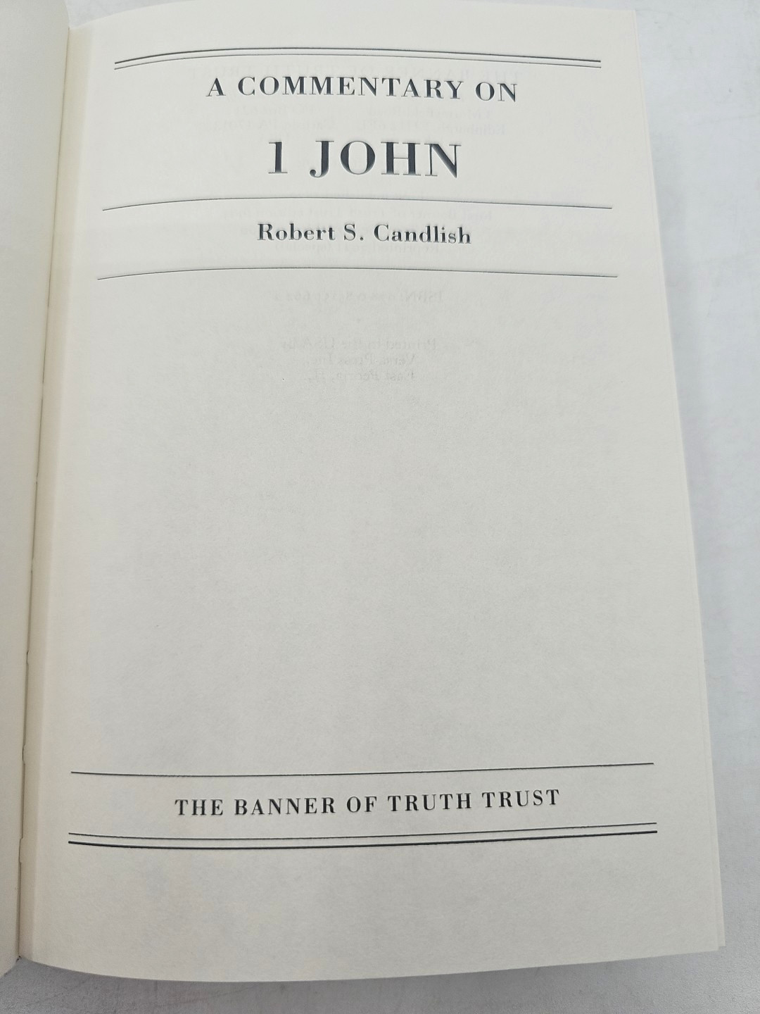 A Commentary On 1 John Robert Candlish Banner Of Truth Geneva Series 2021 HC
