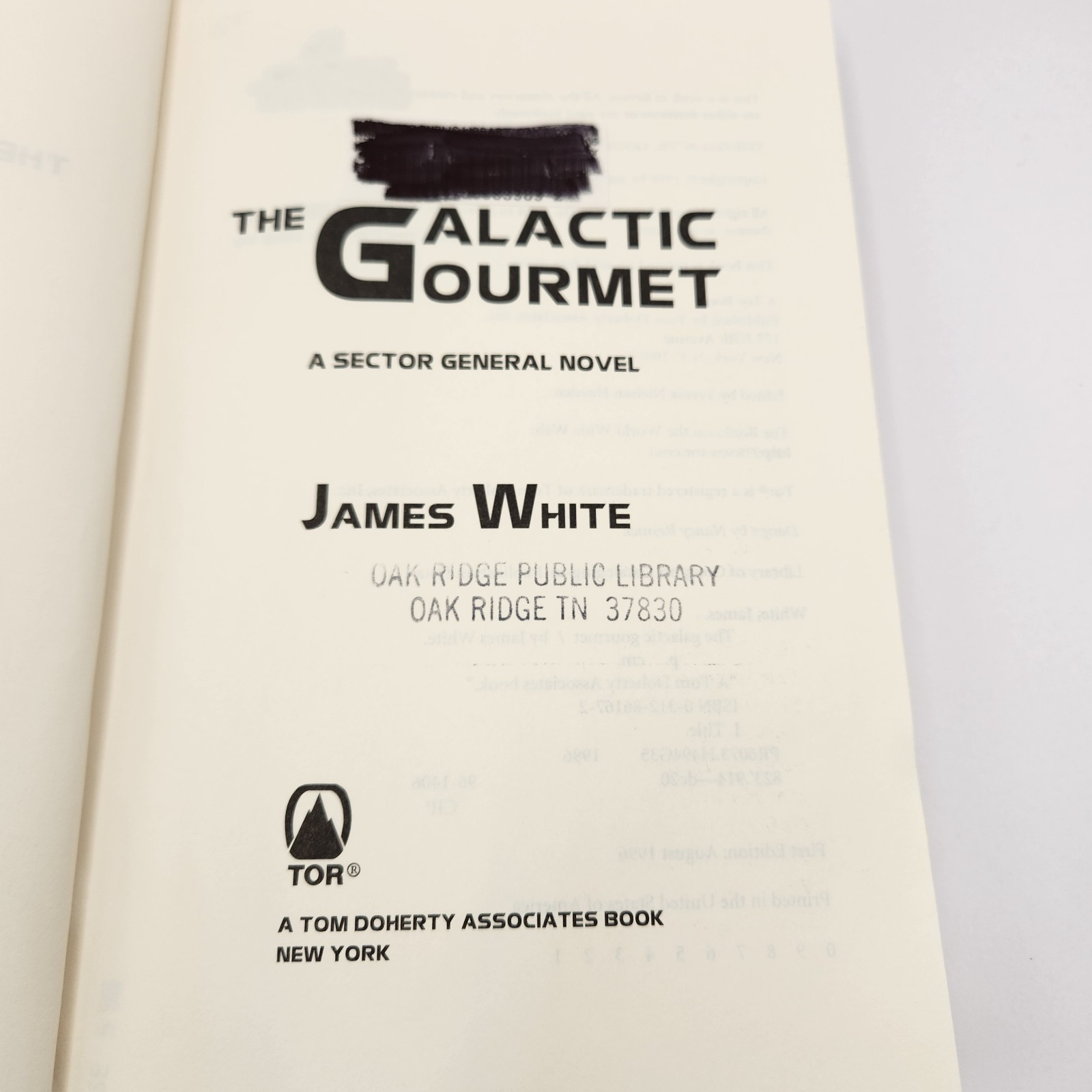James White Book The Galactic Gourmet 1996 hardcover Library Edition Markings