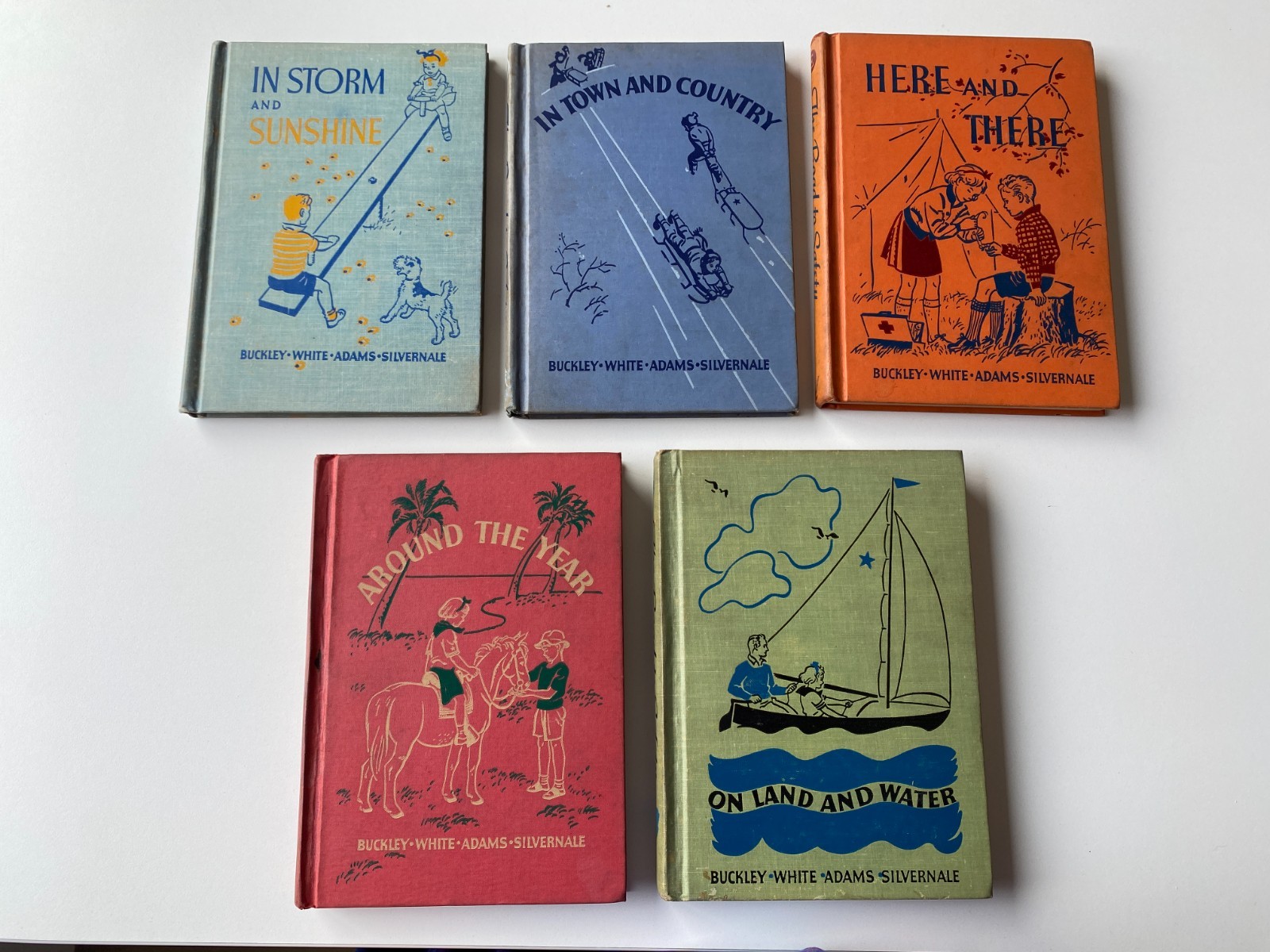 ROAD TO SAFETY LOT 5~C~D~E~F~G~Buckley~1938 AMERICAN BOOK~Vintage Primers~OHIO~