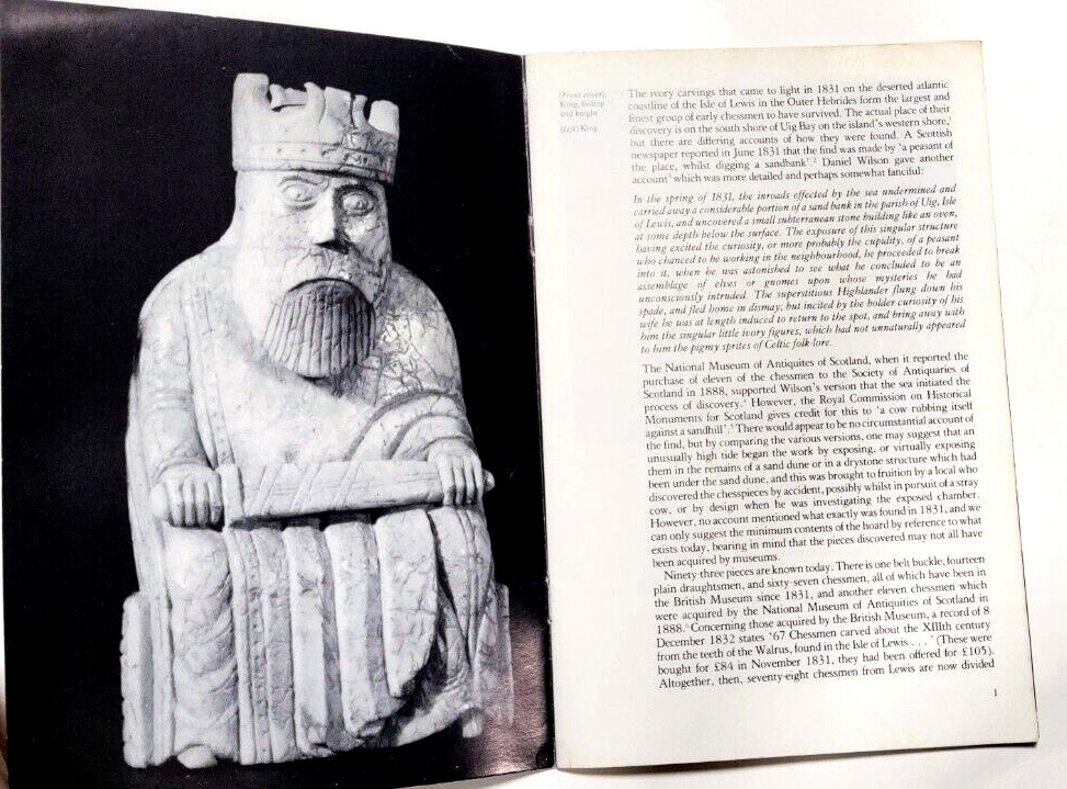 THE LEWIS CHESSMEN BY MICHAEL TAYLOR (PAMPHLET-BRITISH MUSEUM 1978