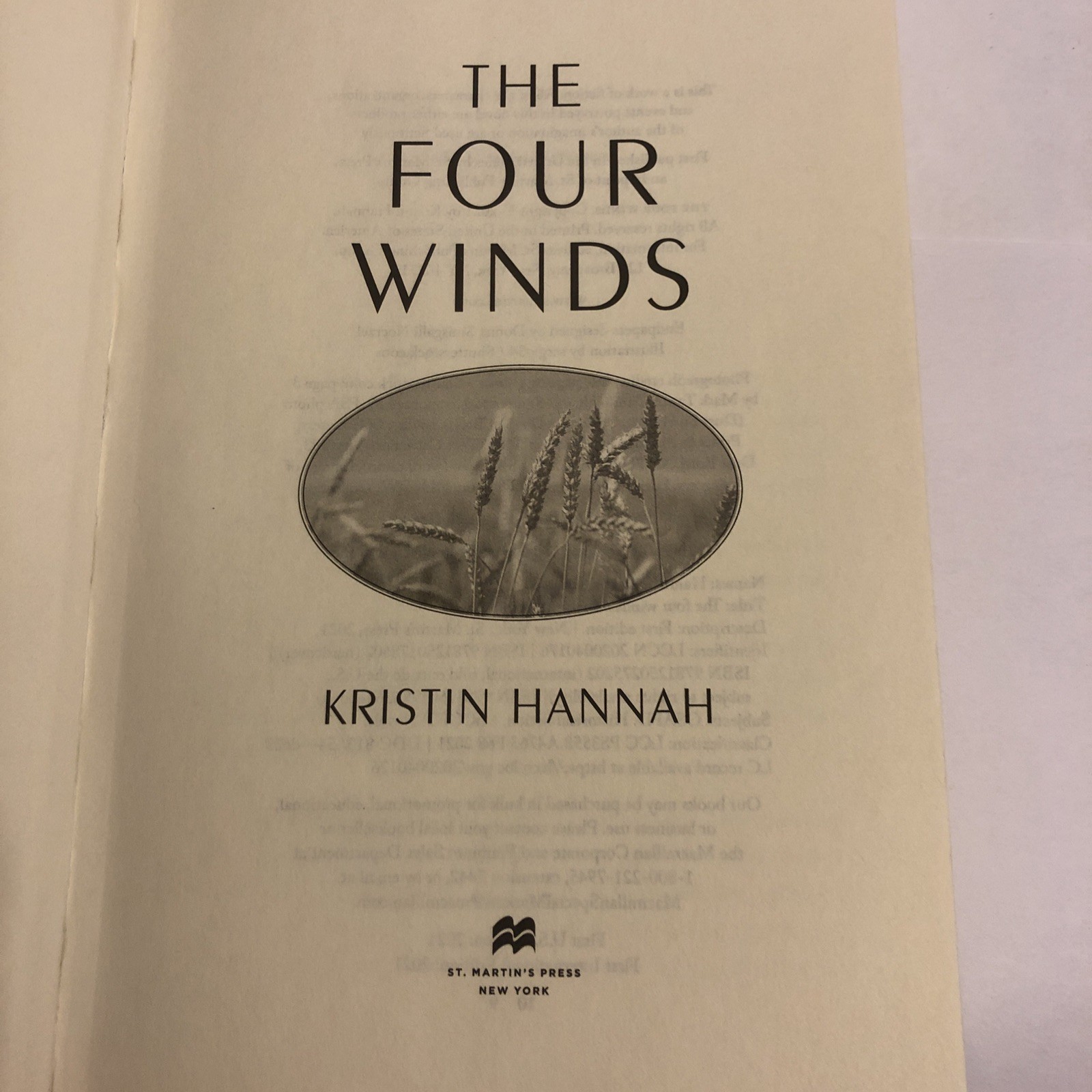 The Four Winds by Kristin Hannah (2021, Hardcover)