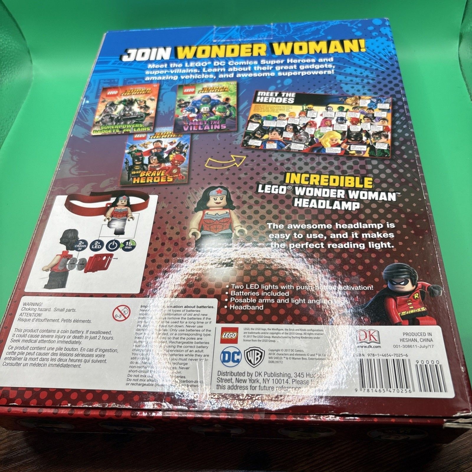 Lego DC Comics Super Heroes Wonder Woman Headlamp & 3 Book Gift Set Brand New