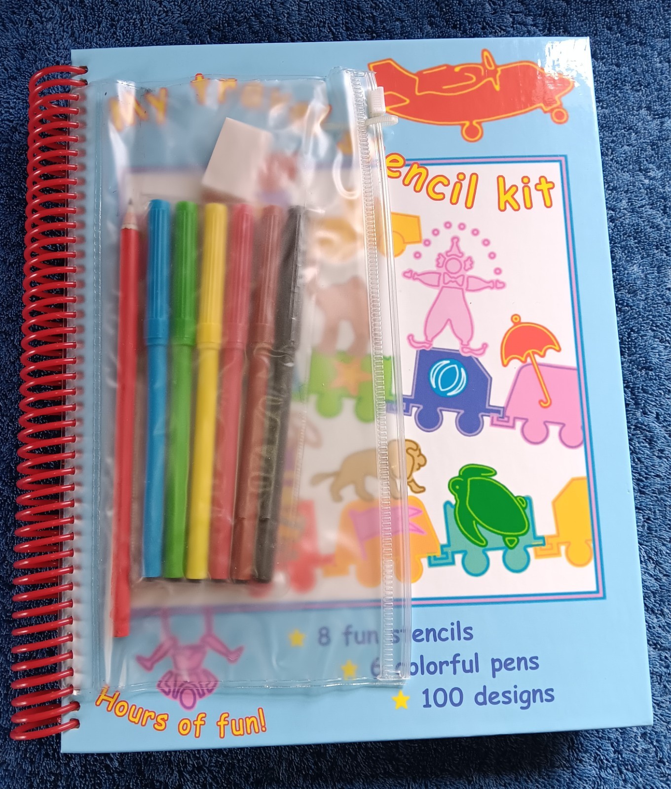 MY TRAVEL STENCIL KIT Book Kids Art Markers Paper Animals Transportation NOS New