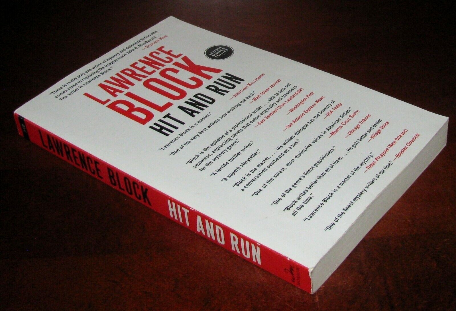 Hit and Run Lawrence Block ARC Advance Reader Copy Thriller William Morrow