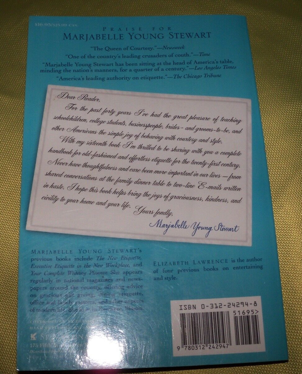 Commonsense Etiquette: Guide to Gracious Manners 21 CENTURY – Elizabeth Lawrence