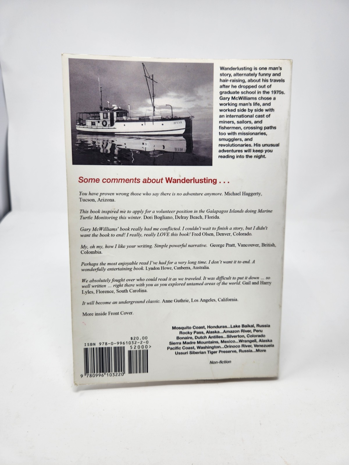 Wanderlusting Gary McWilliams SIGNED copy 2014 Paperback