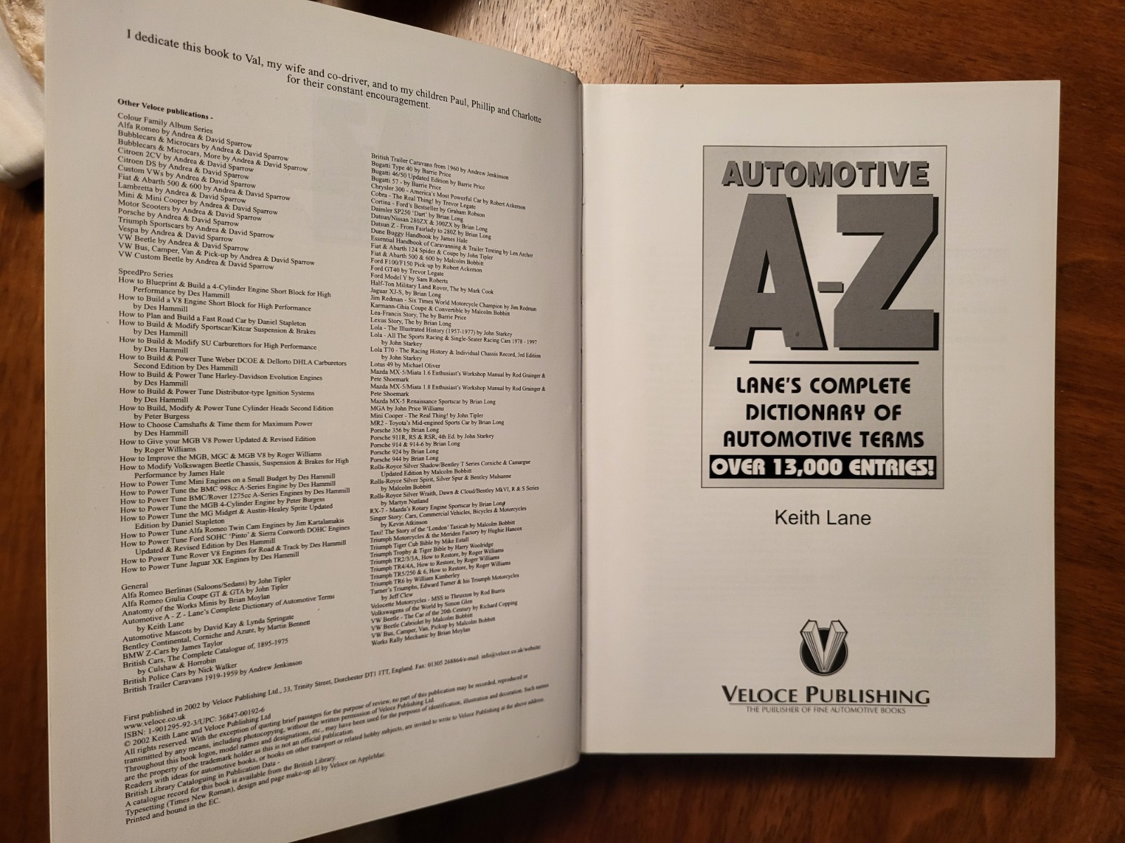 Automotive A-Z Lanes hardcover 2002