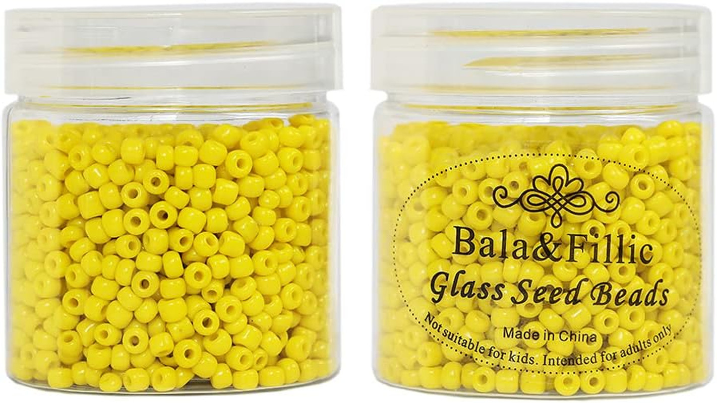 Opaque Light Yellow Color 4Mm Glass Seed Beads about 1400Pcs/110G in Box 6/0 Gla