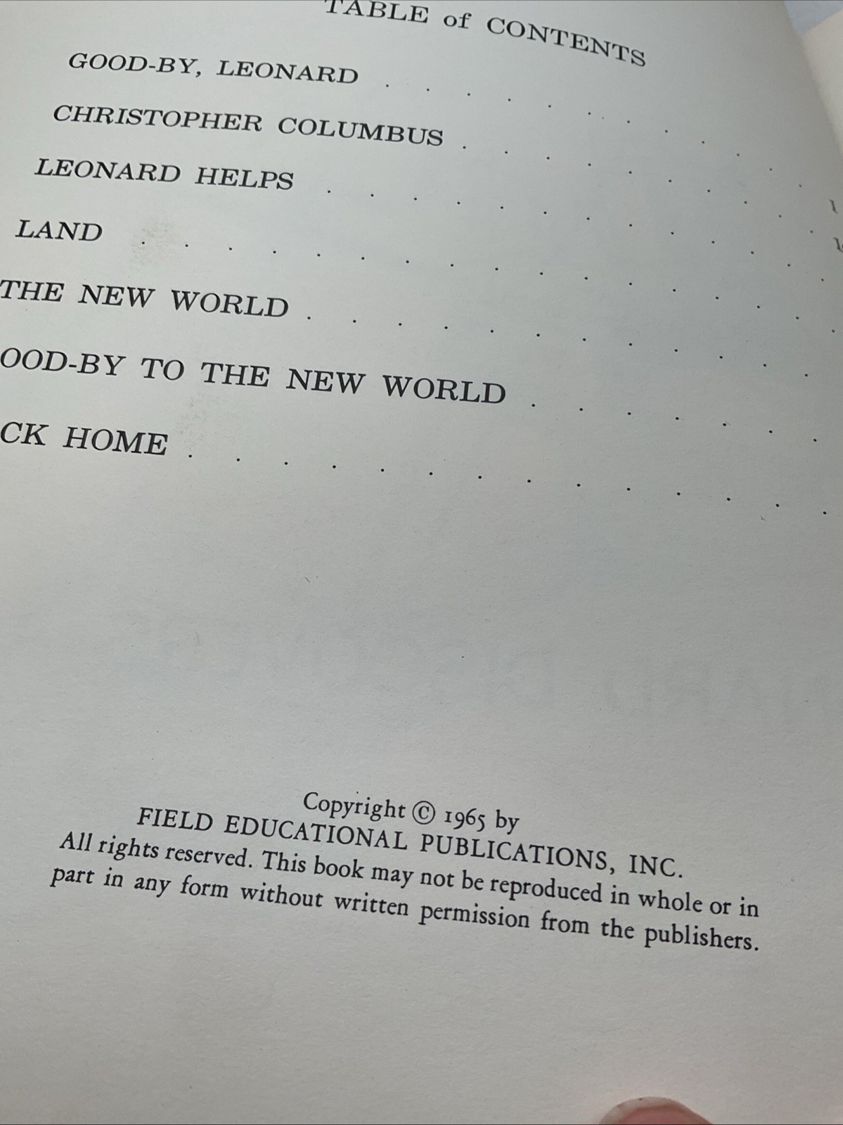 Leonard Discovers America – Gene Darby – 1965 Field Educational Publications