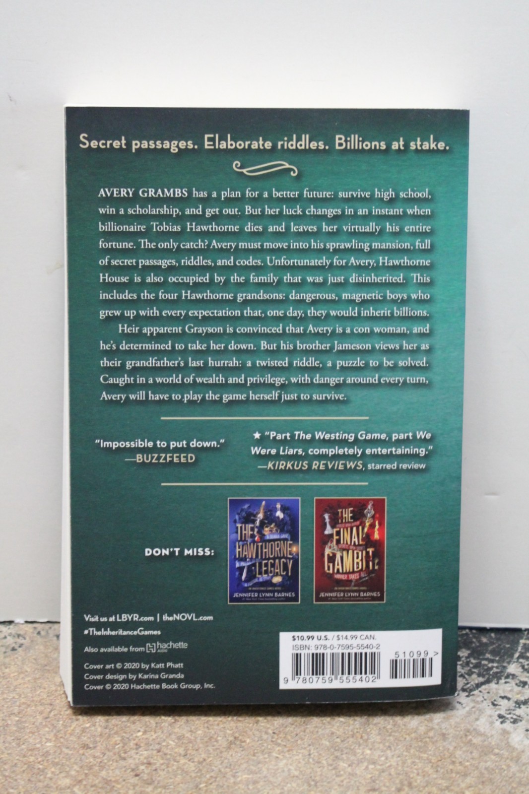 Inheritance Games by Jennifer Lynn Barnes (2021, Trade Paperback) NEW