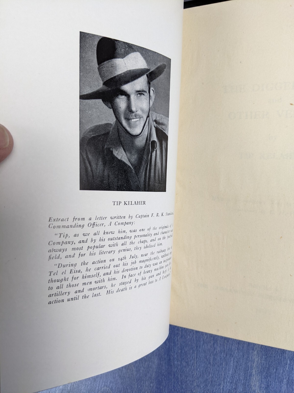 The Digger Hat & Other Verses – 1942 Tip Kelaher – Vintage WW2 Australian KIA